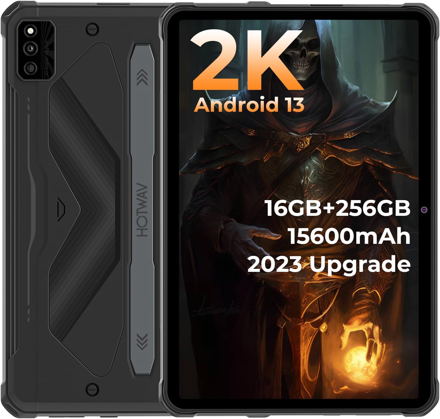 HOTWAV R6 Ultra 2023 Actualización de 10.4 pulgadas Tablet resistente Android 13,15600mAh 16GB+256GB (2TB) 2K FHD+tableta para exteriores, cámara de