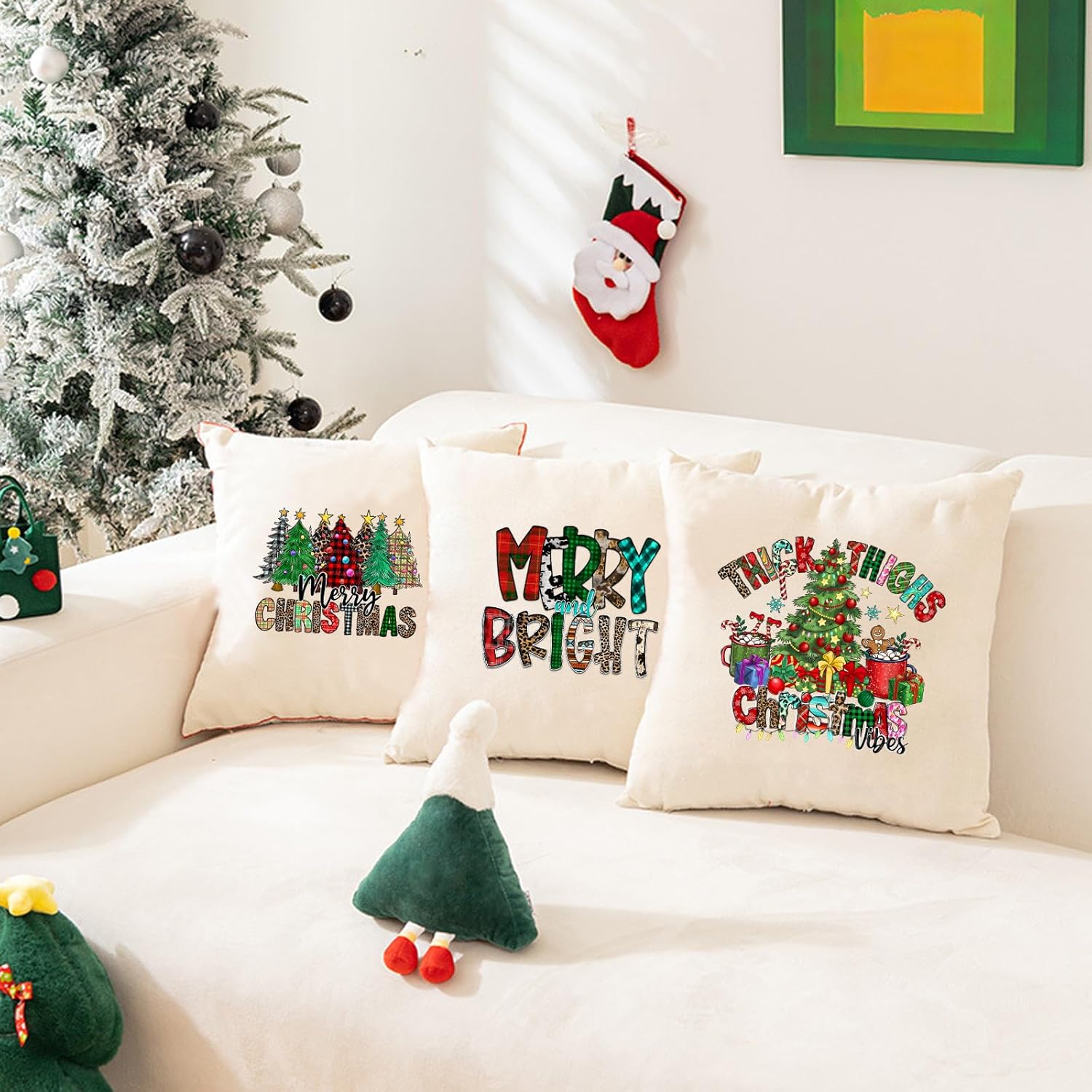 Calcomanías para planchar con texto en inglés Merry Christmas para árbol de Navidad, Papá Noel, parches de transferencia de calor para ropa,