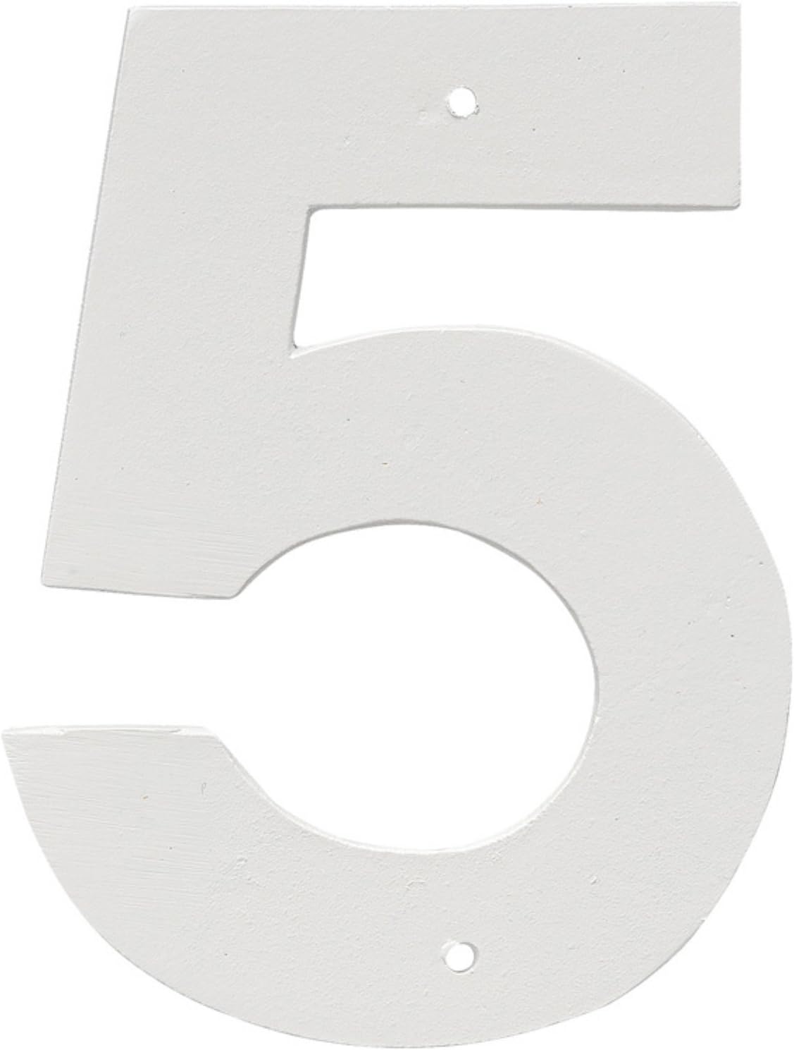 Placa de aluminio para exteriores con número 0 de 6 pulgadas, tamaño mediano, color blanco