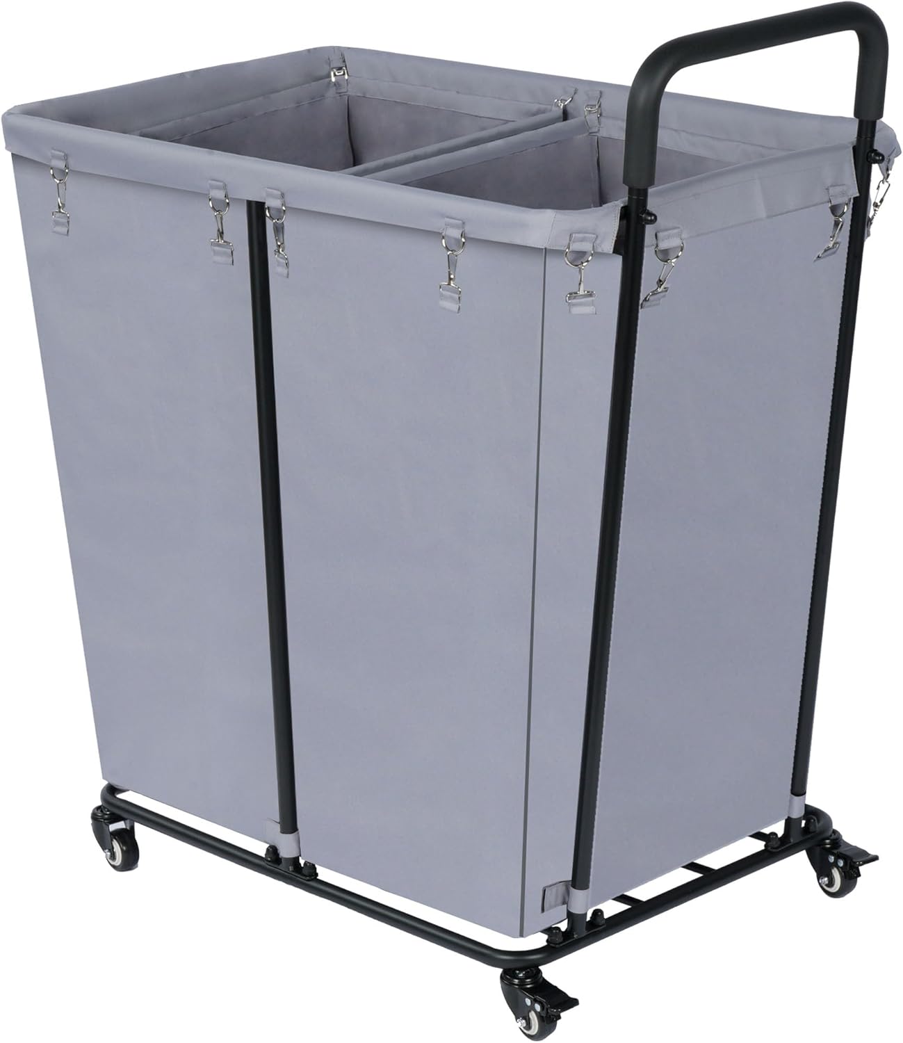2 Section Laundry Cart Rolling Laundry Sorter 240L Large Laundry Basket with Wheels Heavy Duty Laundry Separator Hamper with Removable Oxford Bags