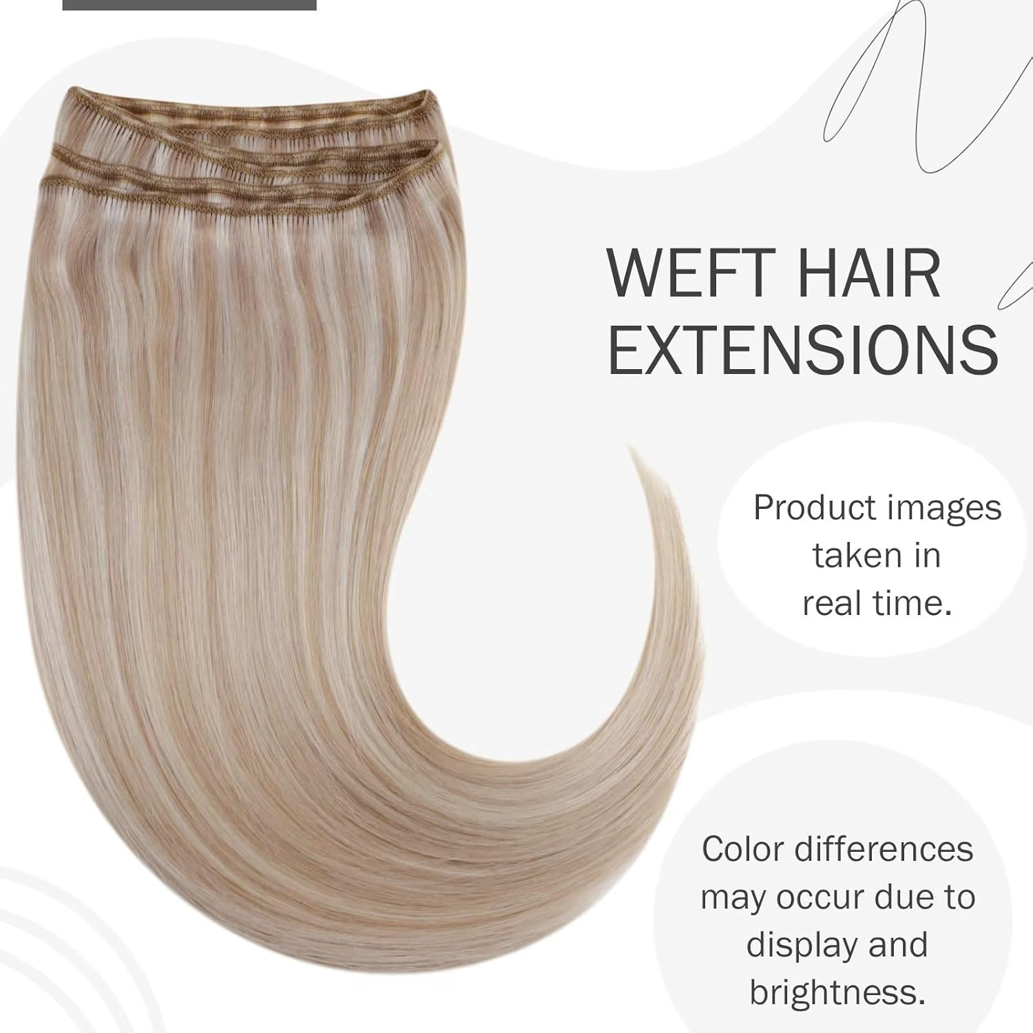 Hetto Extensiones de cabello humano rubio con trama para coser, extensiones de cabello humano #18613, color rubio #18613, extensiones de cabello