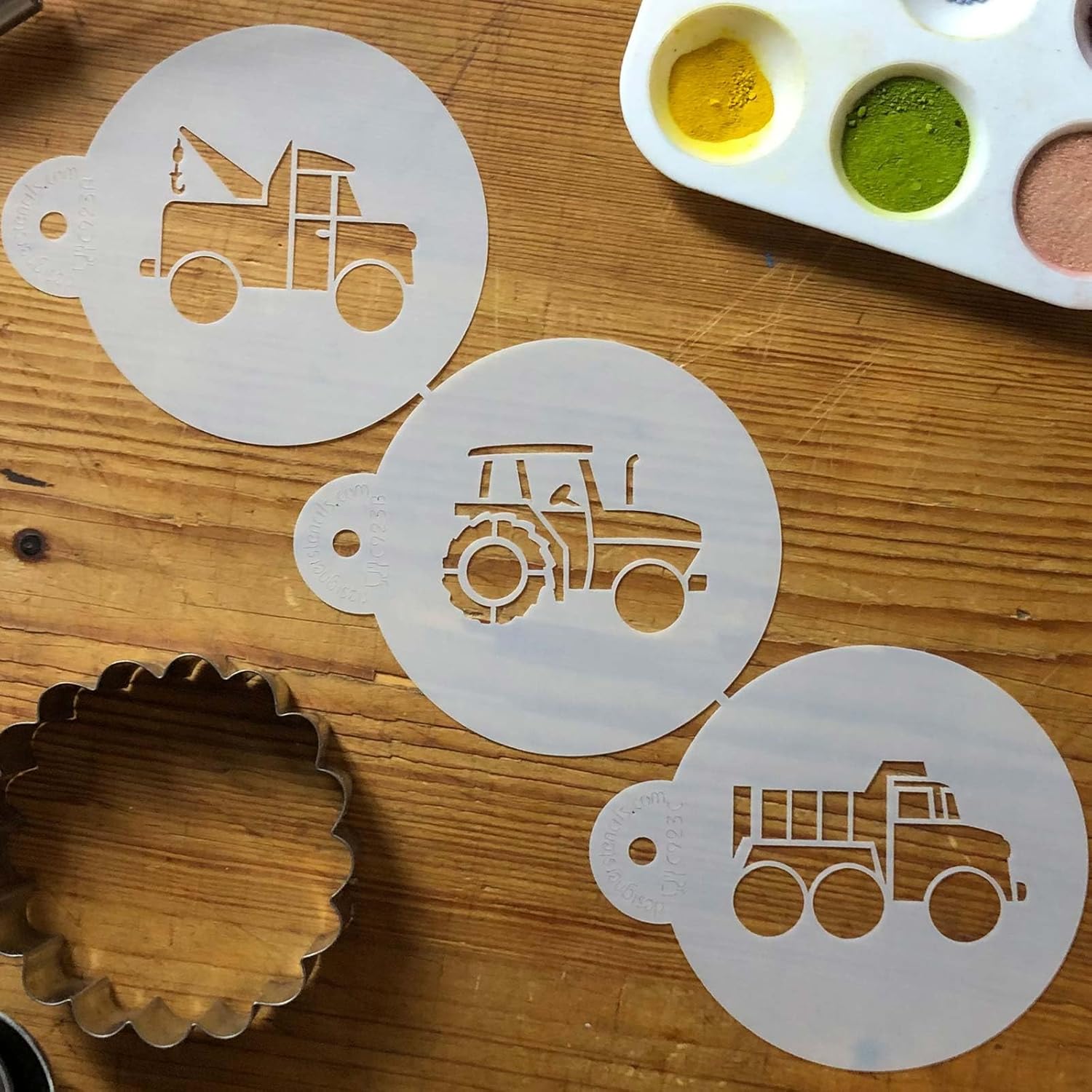 Designer Stencils Juego de galletas para camiones, beigesemitransparente