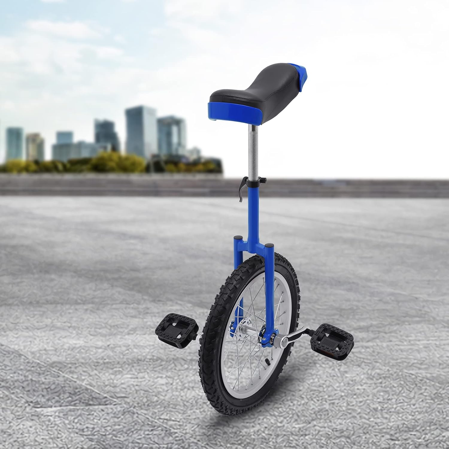Monociclo de rueda de 16 pulgadas con borde de acero, monociclo de una rueda, asiento ajustable para adolescentes, adultos, deportes al aire libre,