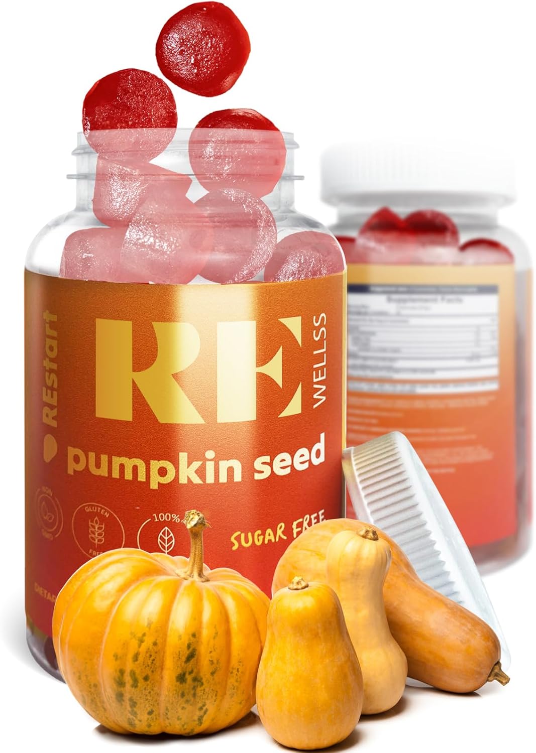 Gomitas de aceite de semilla de calabaza I sin azúcar, sin gluten, sin OMG, suplementos dietéticos orgánicos I crecimiento del cabello, piel