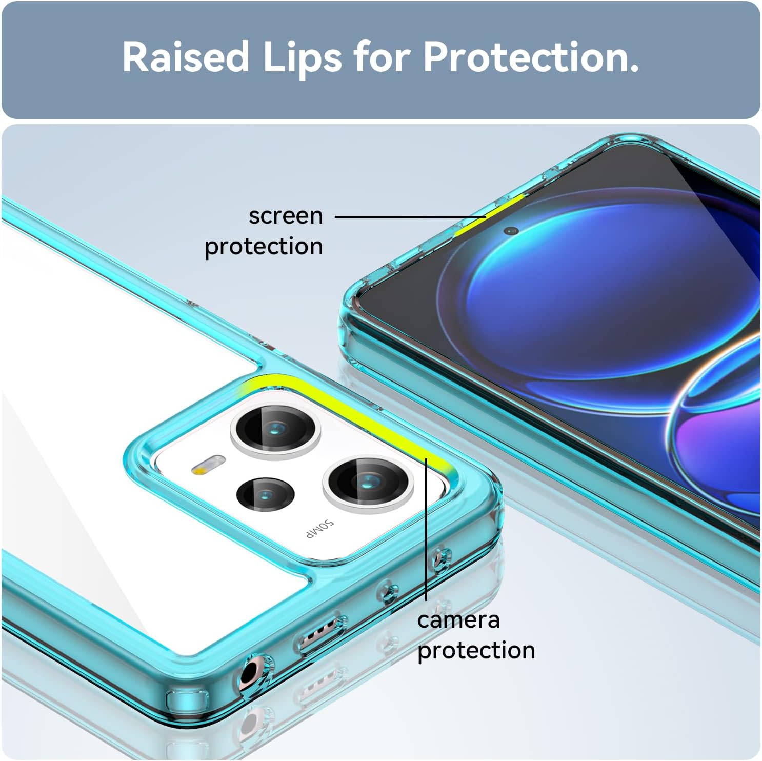 Funda de teléfono para Redmi Note 12 Pro, Poco X5 ProRedmi Note 12 Pro speed con protector de pantalla, parachoques suave con cristal transparente,