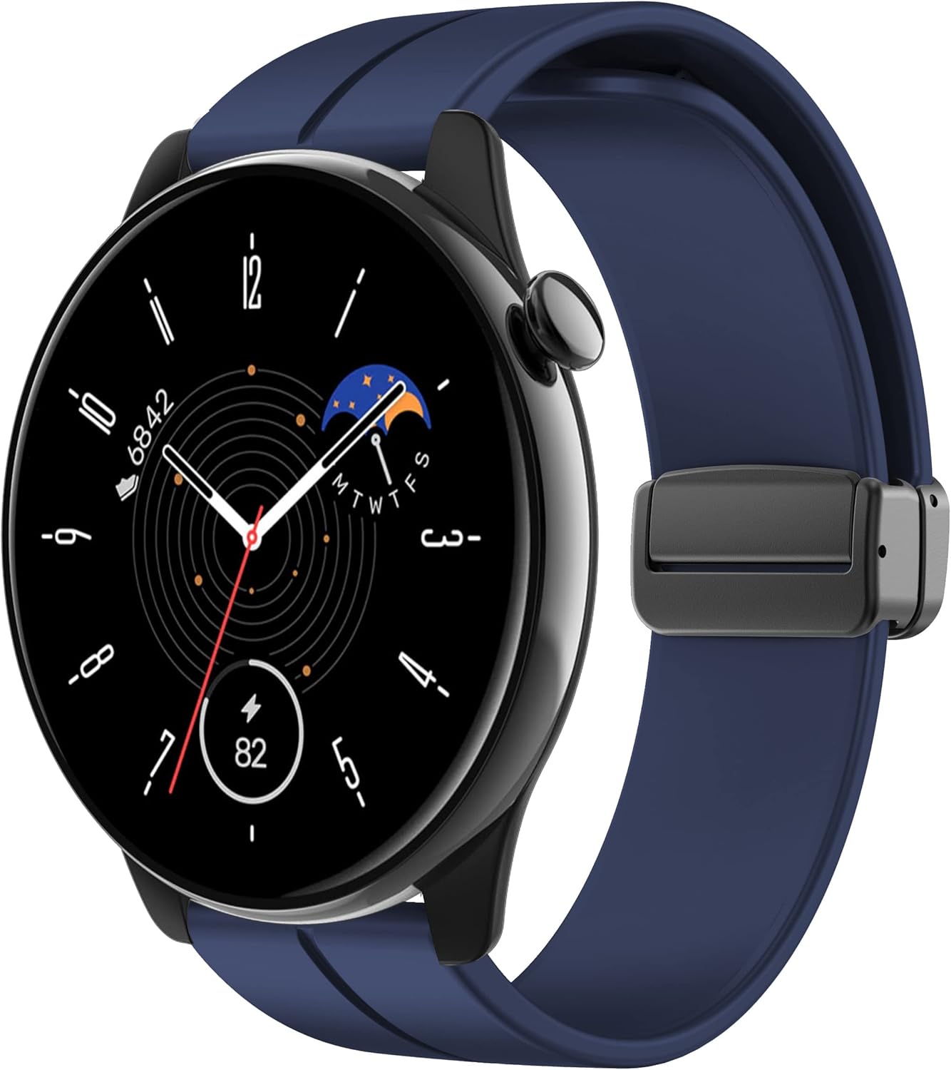 iPartsonline Banda magnética de silicona compatible con Amazfit Gtr MiniGts4 Mini2 MiniBip3Gtr4Gtr3 Smartwatch 0.866 in 0.787 in Correa deportiva de