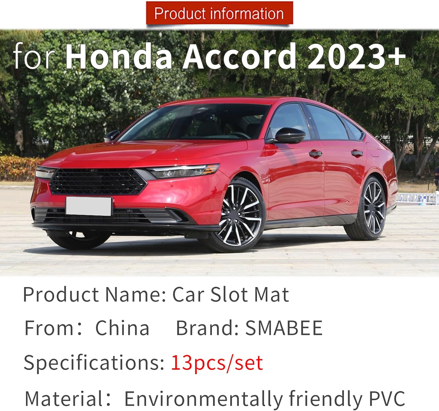 smabee Alfombrillas antideslizantes para ranura de puerta para automóvil, compatibles con Honda Accord 2024 2023, forros para consola central,