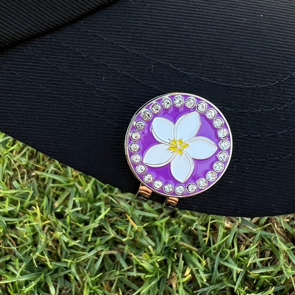 Paquete de marcadores de bolas de flores brillantes  Incluye una margarita, un girasol y un marcador de bola brillante Plumeria con un clip