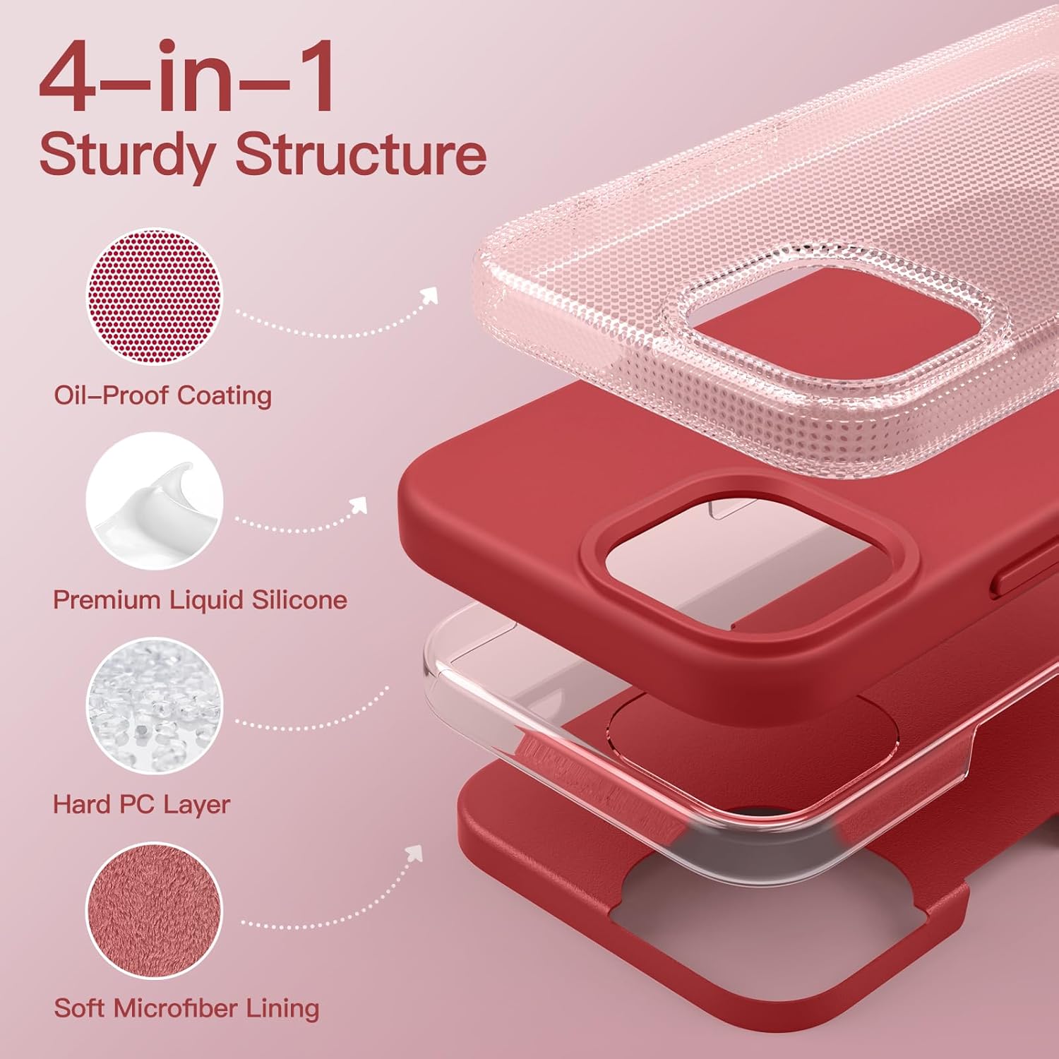 JETech Funda de silicona para iPhone 14 Plus de 6.7 pulgadas, suave al tacto, funda protectora de cuerpo completo, a prueba de golpes con forro de