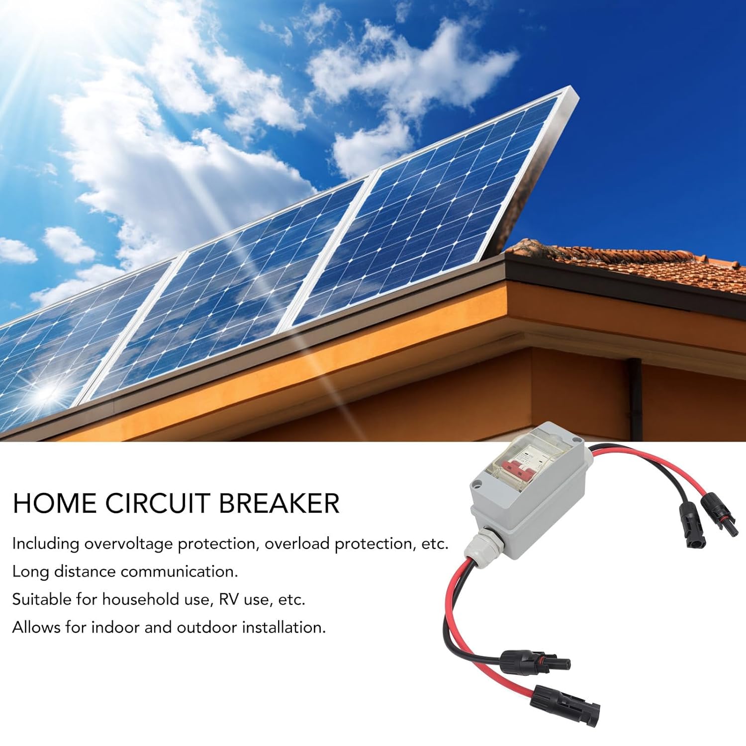 Interruptor de aire de panel solar 2P Interruptor de aire DC 500V 32A Interruptor de desconexión de energía solar con caja de distribución