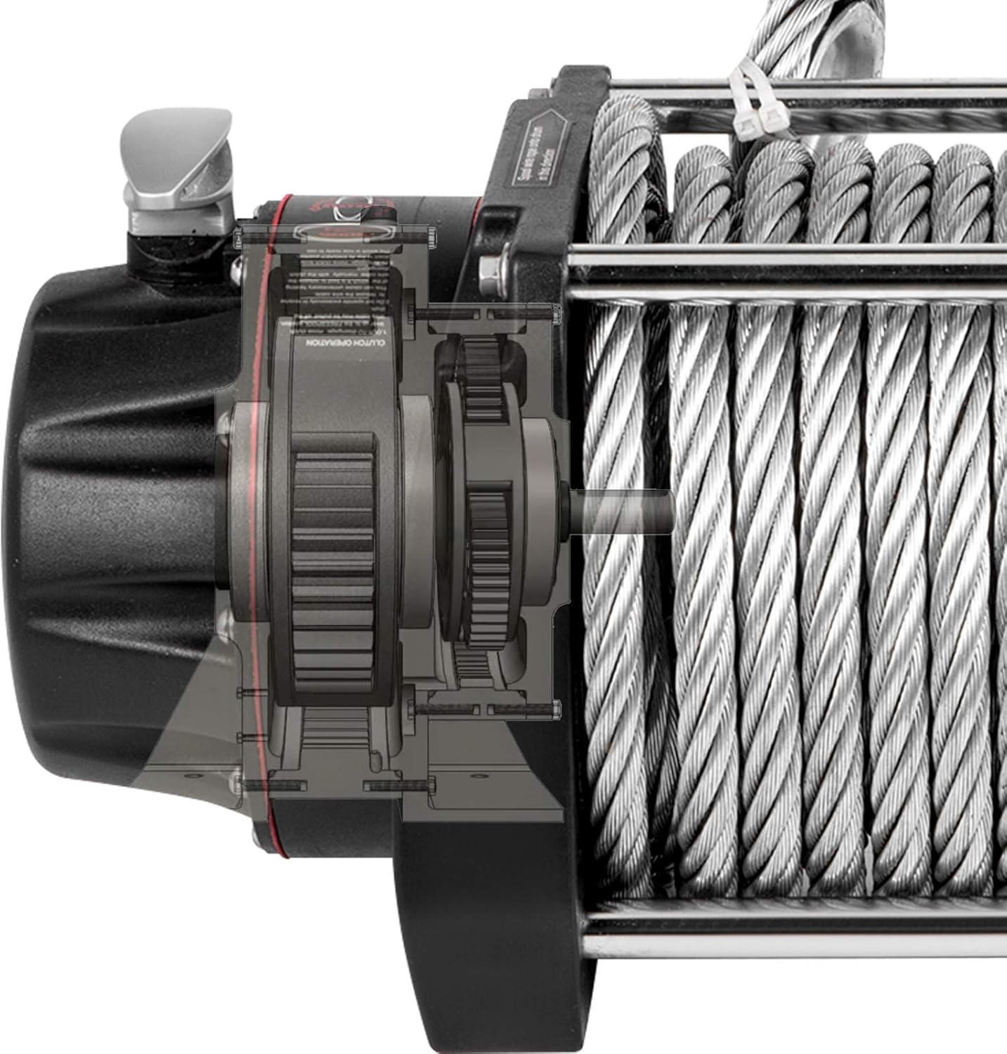 VEVOR Cabrestante hidráulico industrial de 20,000 libras, cabrestante de anclaje hidráulico con cable de acero fuerte de 78.7 ft, kit de adaptador