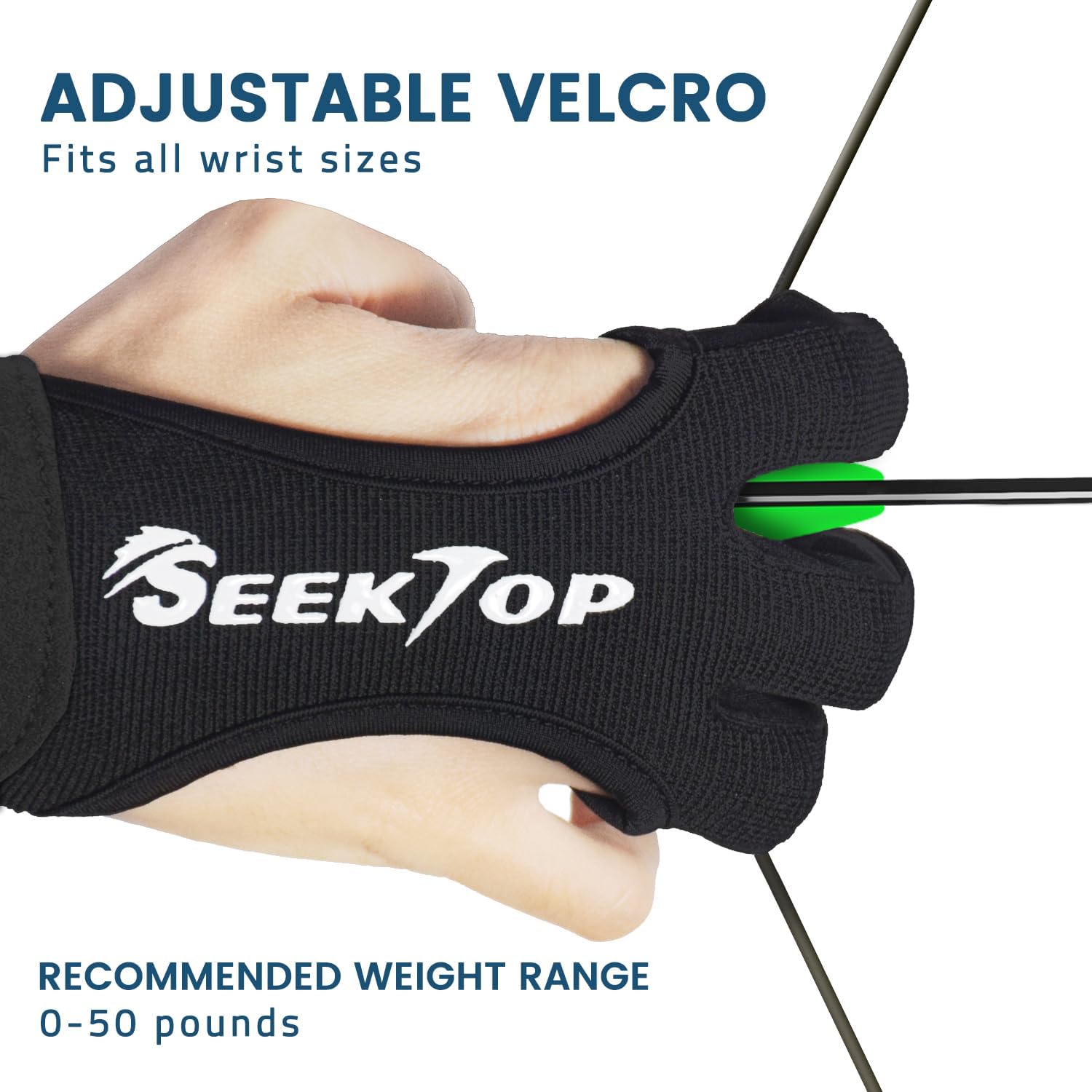 Guantes de tiro con arco para caza de cuero, protector de tres dedos para jóvenes y adultos principiantes