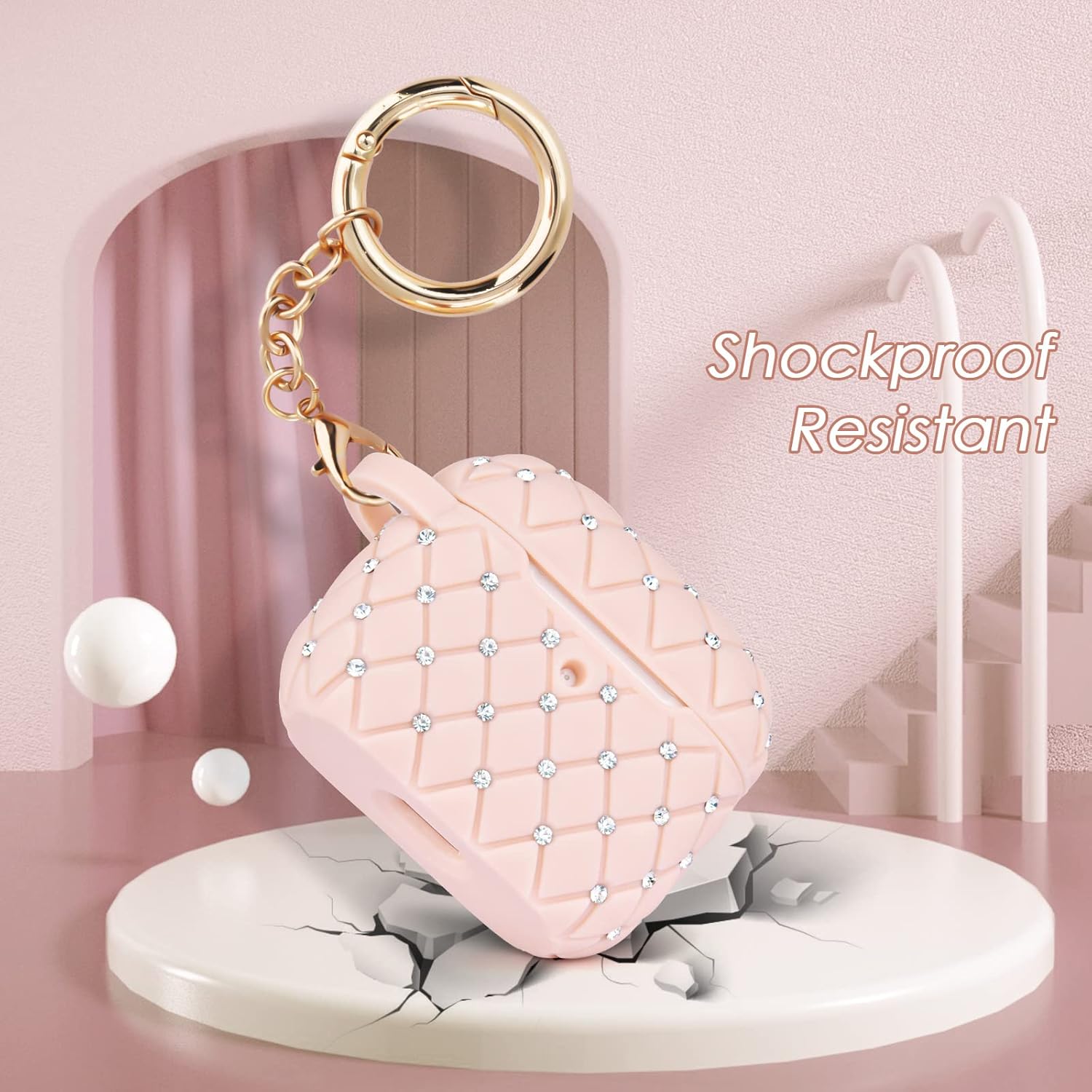 VISOOM Funda para Airpods de 3 generación  Airpod 3 Bling Cases Funda con cordón para mujer 2023 Cristal TPU duro protector iPod 3 Funda de carga