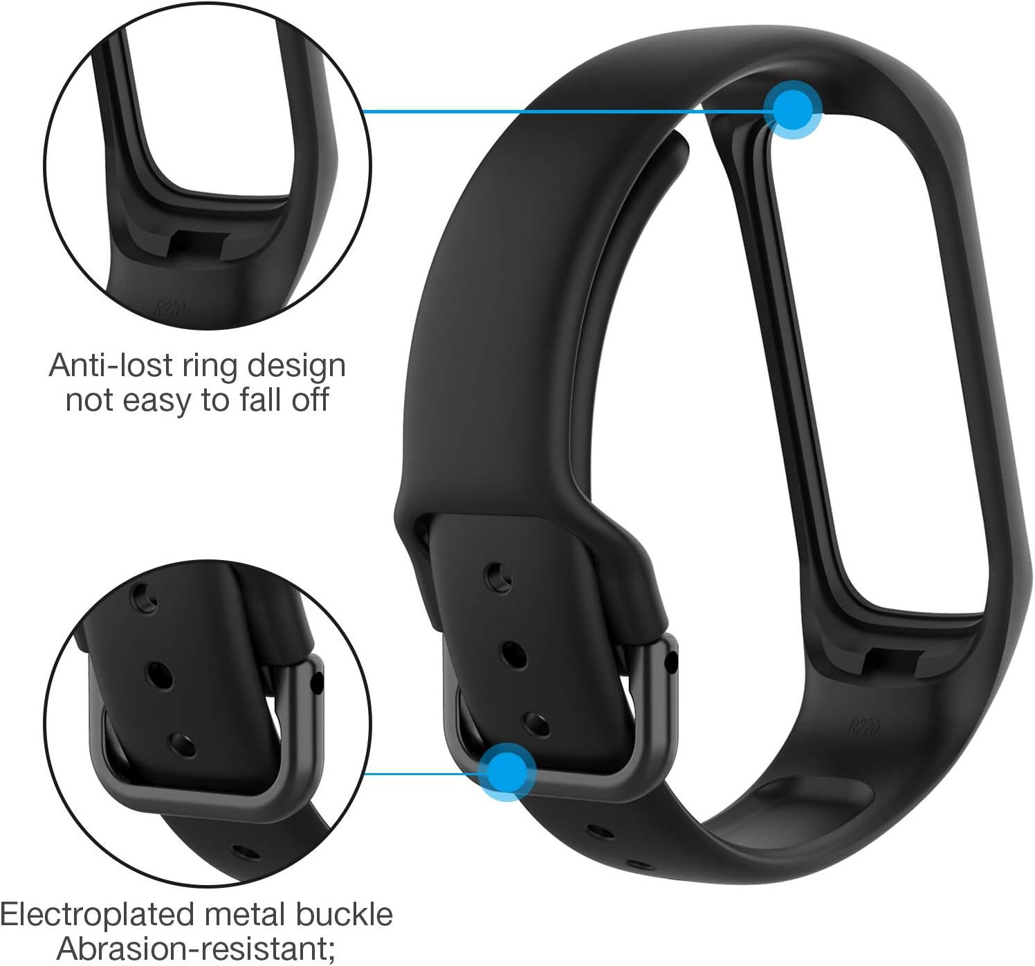 Compatible con accesorios de correa de silicona de repuesto para Samsung Galaxy Fit 2 Band