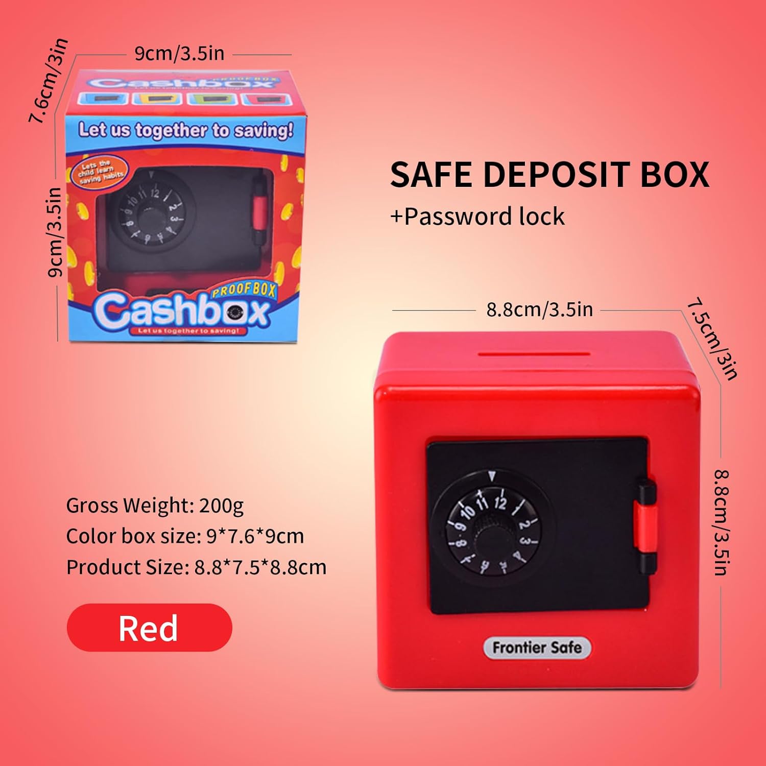 BORDSTRACT Alcancía para niños, alcancías de dinero para niños con estuche de almacenamiento con bloqueo de código, ahorro de dinero en monedas,