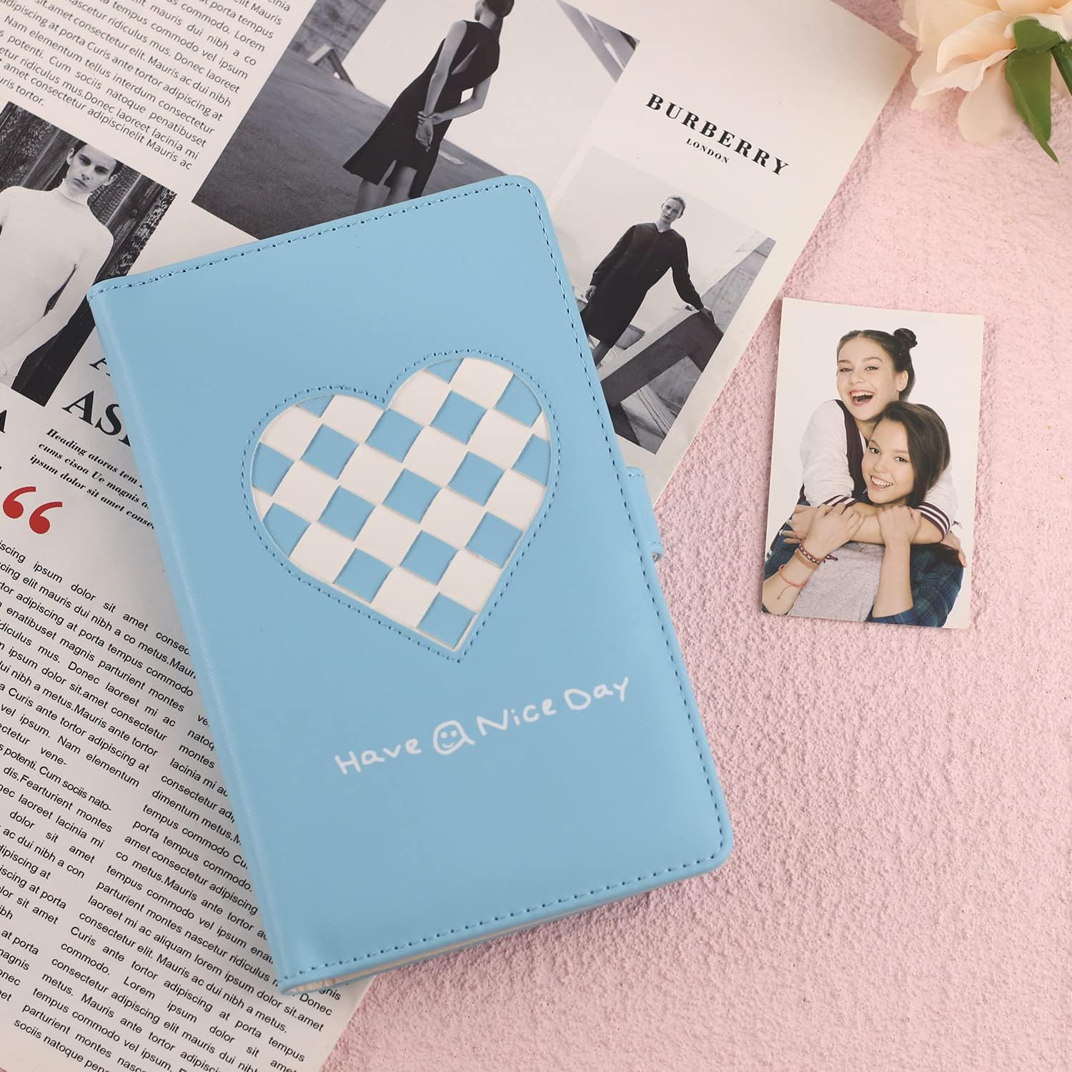 Álbum de fotos de 2 x 3 compatible con Fujifilm Instax Mini, cartera de 96 bolsillos, cubierta de piel, tejido hecho a mano