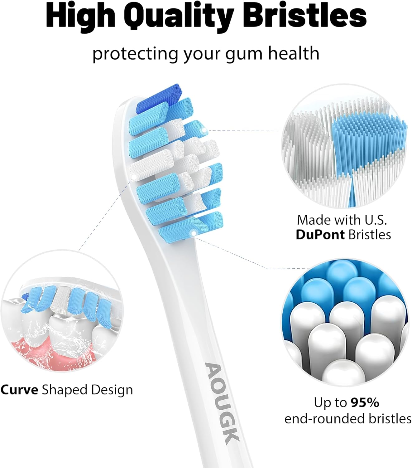 Cabezales de cepillo de dientes de repuesto compatibles con cepillos de dientes eléctricos recargables Philips Sonicare, cabezales de cepillo de
