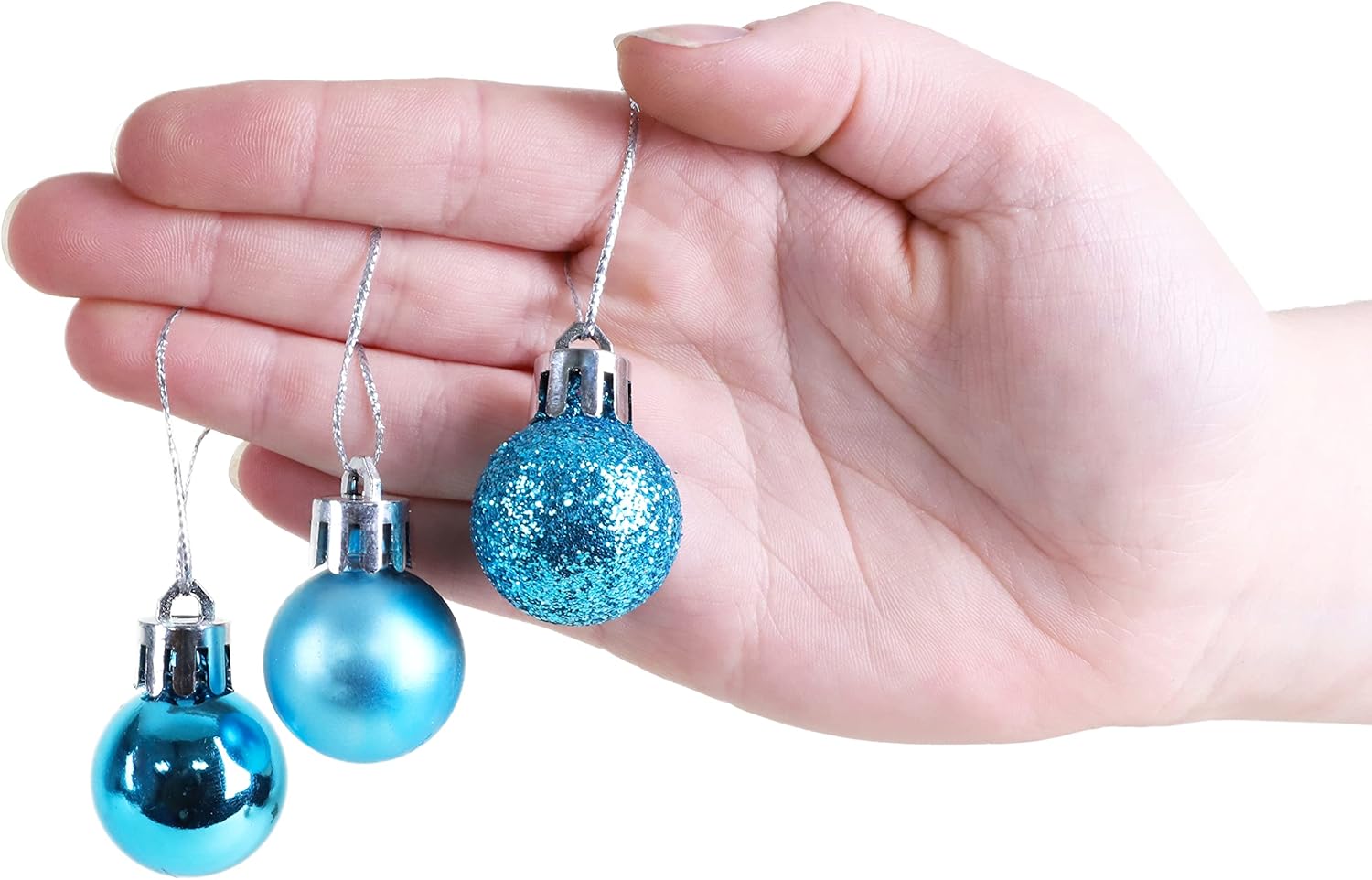 Christmas Concepts – Juego de 25 mini bolas para árbol de Navidad (0.984 pulgadas). Decorados con purpurina, mate y brillante .