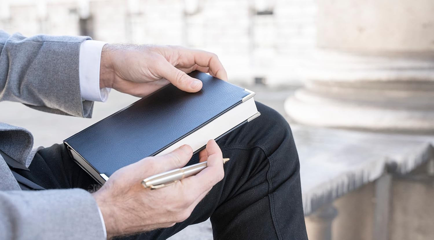 Black Leather A5 JournalDiary – Handmade In England