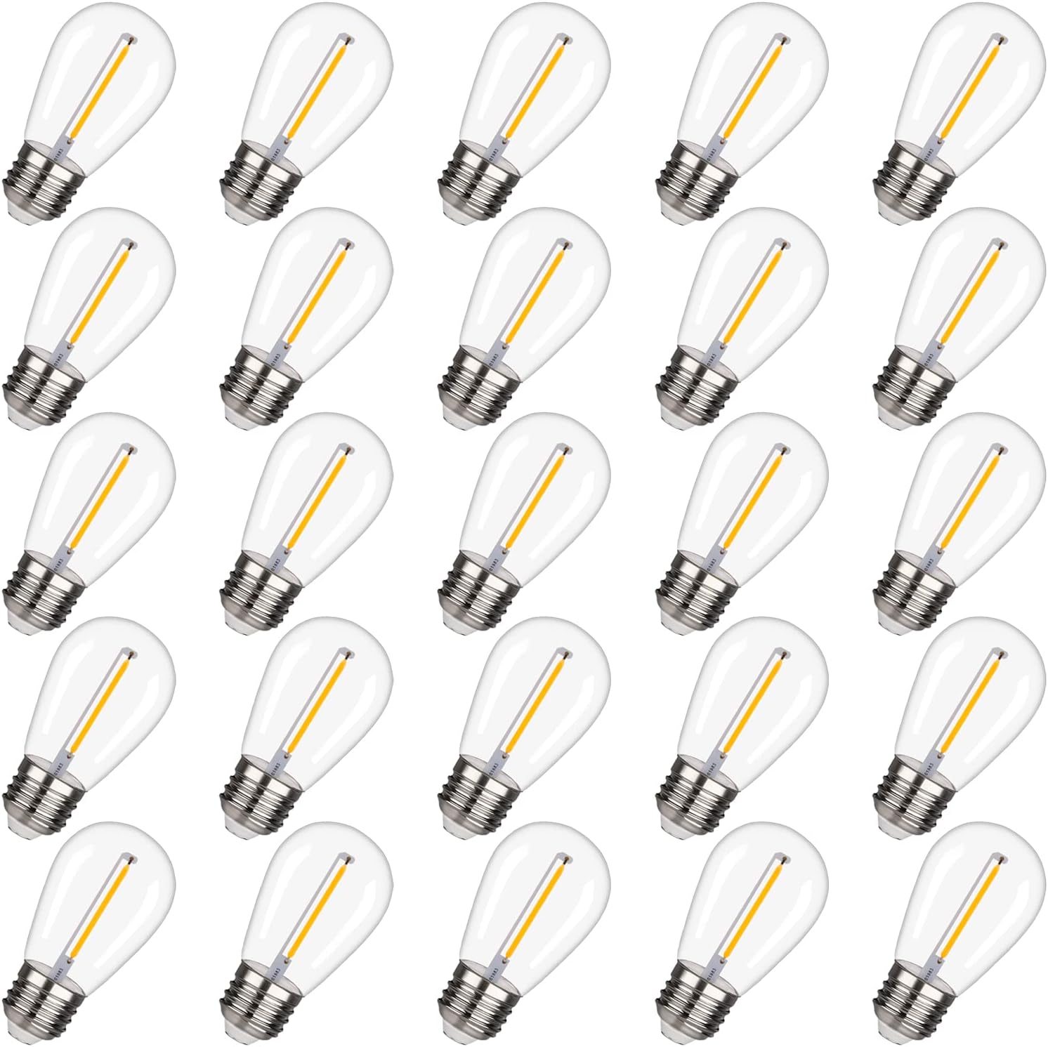 BORT Bombillas LED S14 de repuesto, bombillas inastillables para exteriores, 1 vatio para reemplazar bombilla incandescente de 11 vatios, base de