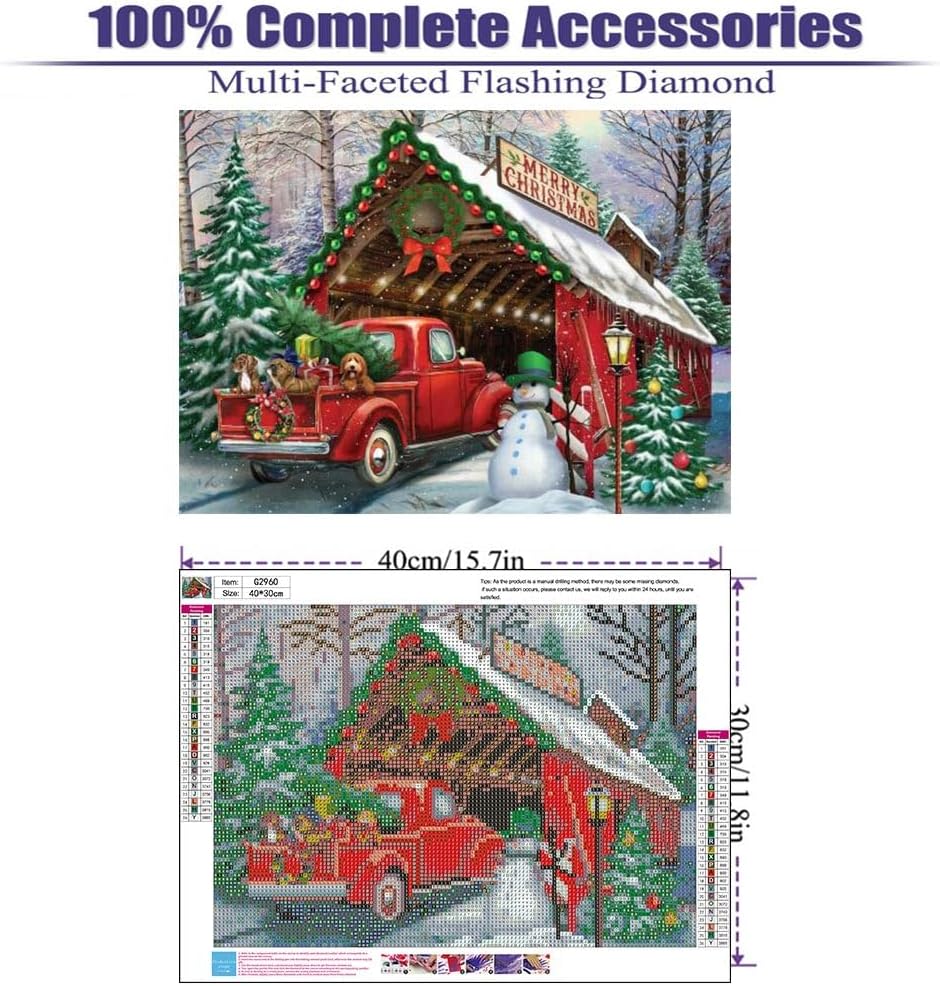 LWZAYS Kits de pintura de diamantes de Navidad 5D, kits de arte de diamantes para adultos, pintura de Navidad con gemas de diamantes, pinturas de