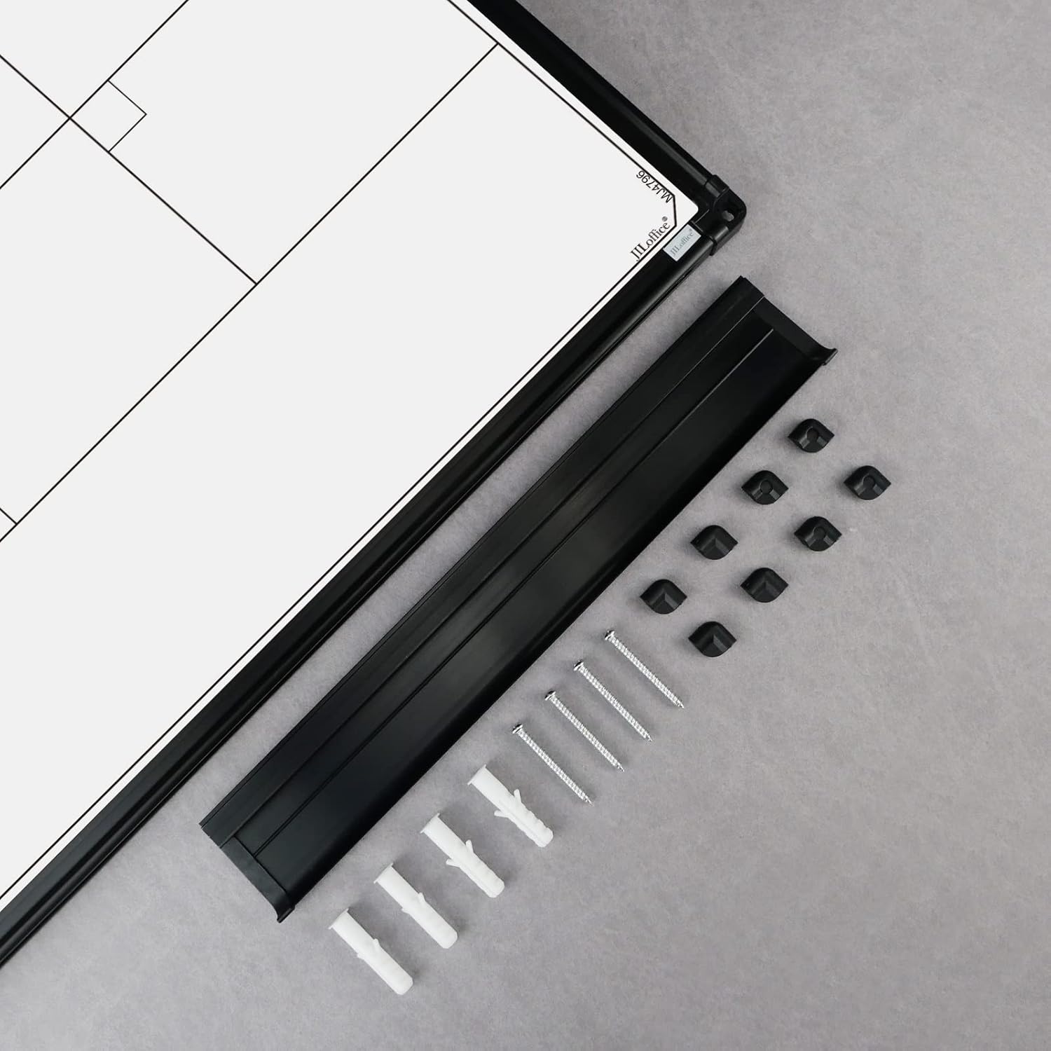 JILoffice Calendario magnético de borrado en seco, pizarra blanca de 4 meses, 36 x 24 pulgadas, marco de aluminio negro, tablero montado en la pared