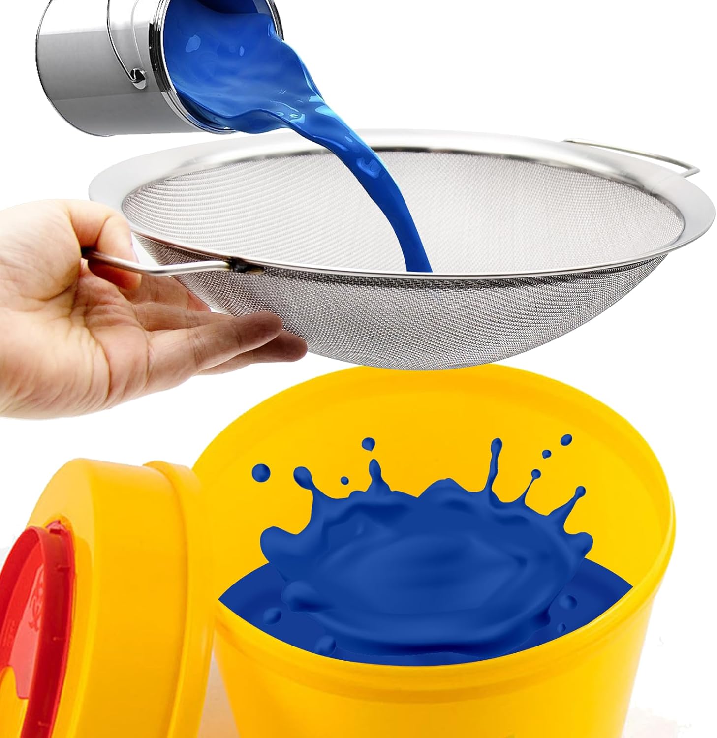 UOIENRT Colador de pintura de malla fina que se adapta a un cubo de 5 galones, protege y filtra impurezas. El pulverizador sin aire, filtro de