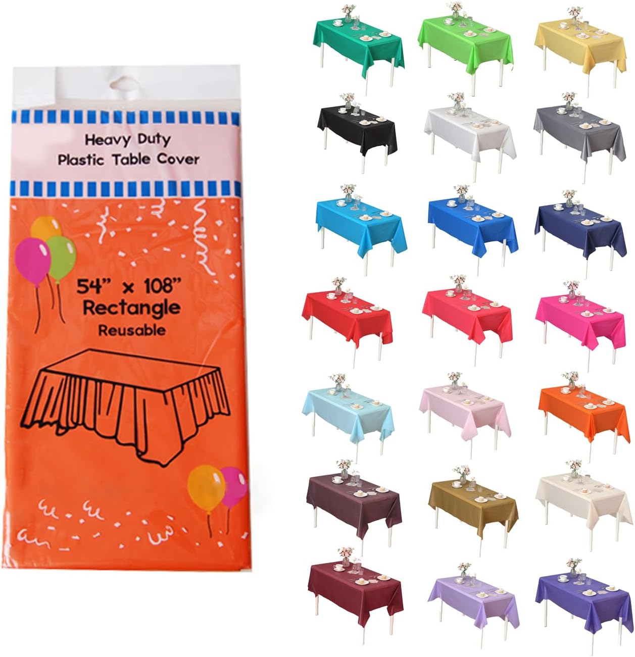 Evershine – Mantel de plástico resistente (reutilizable, 12 unidades)