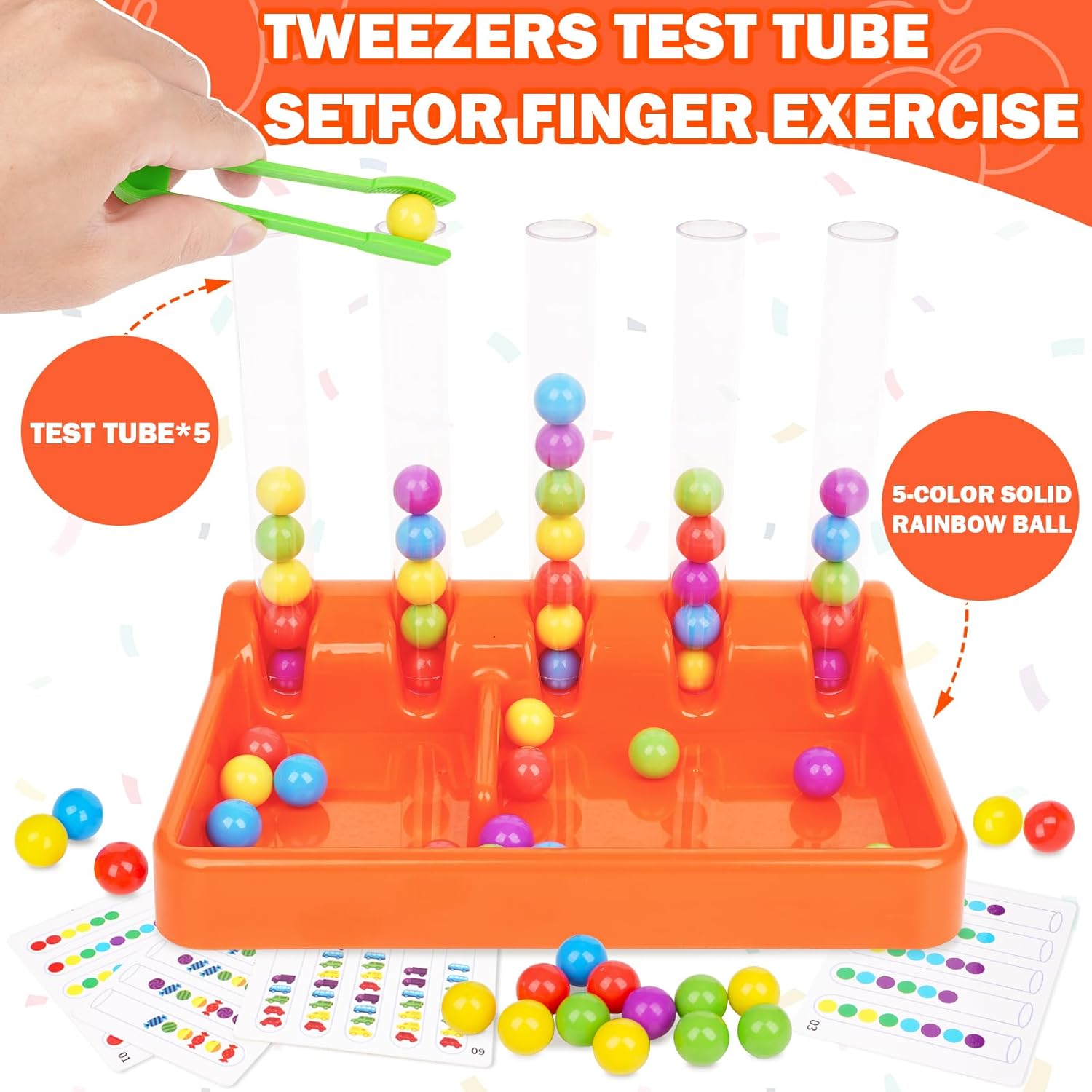 Juego de juguetes de clasificación de colores, juego de cuentas de arcoíris, juguetes Montessori para preescolar conteo de matemáticas, juegos de