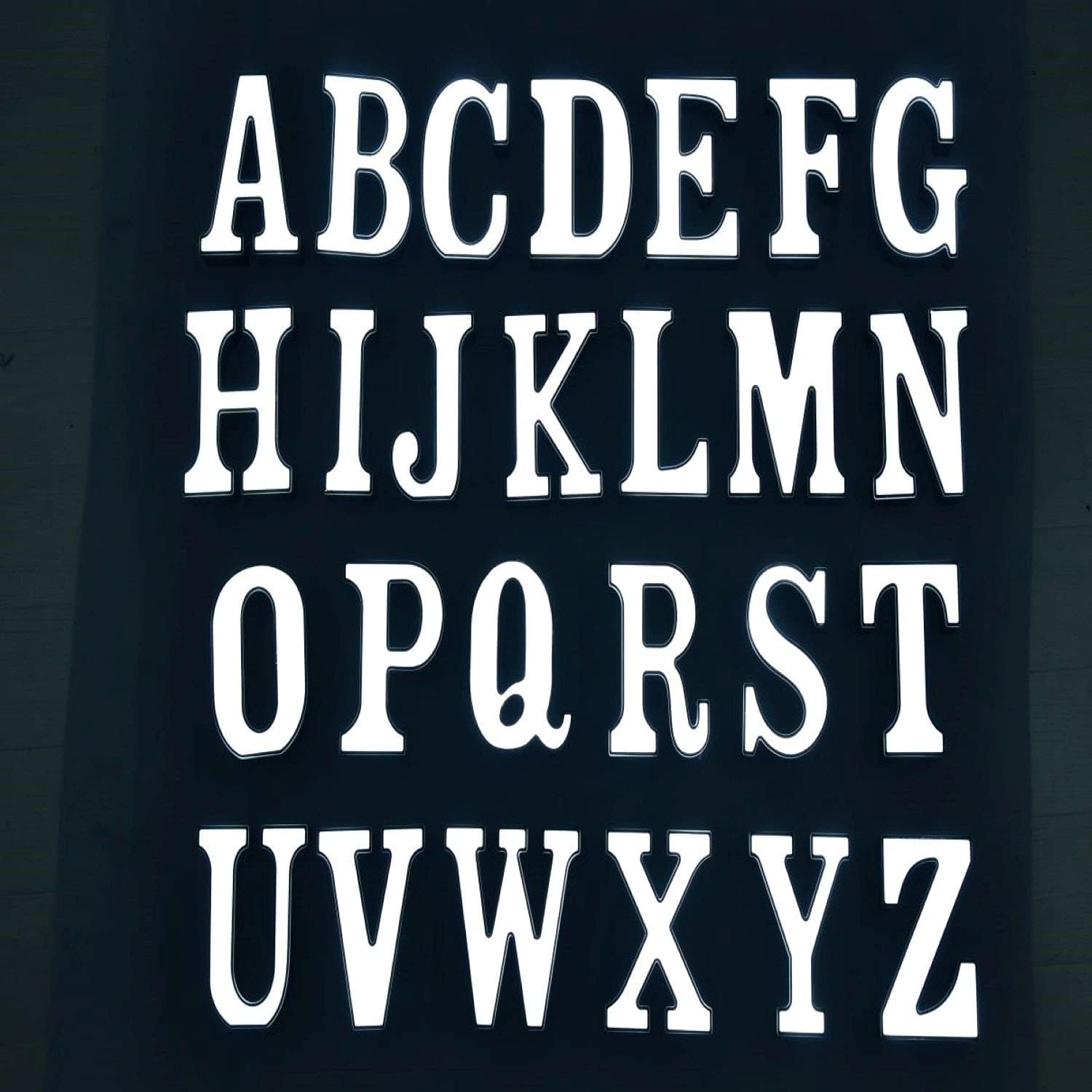 Letras con luces LED de marquesina, letreros con luces de marquesina, interfaz de CC doble, conexión de múltiples letras, 26 letreros del alfabeto