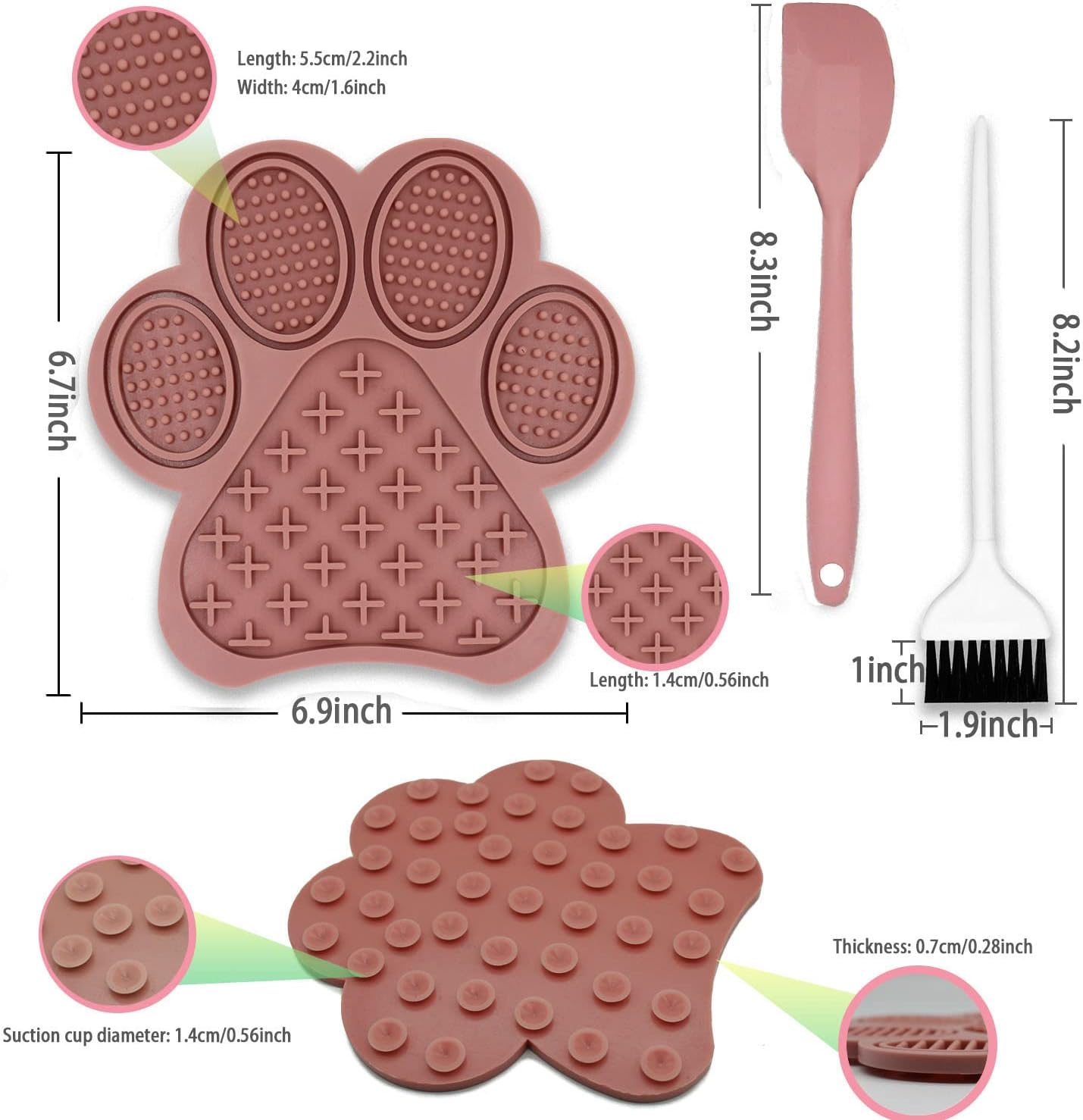 Tapete para lamer perros y gatos, tapete de comida para perros con ventosas, tapete de alimentación lenta y diseño antideslizante, reductor de