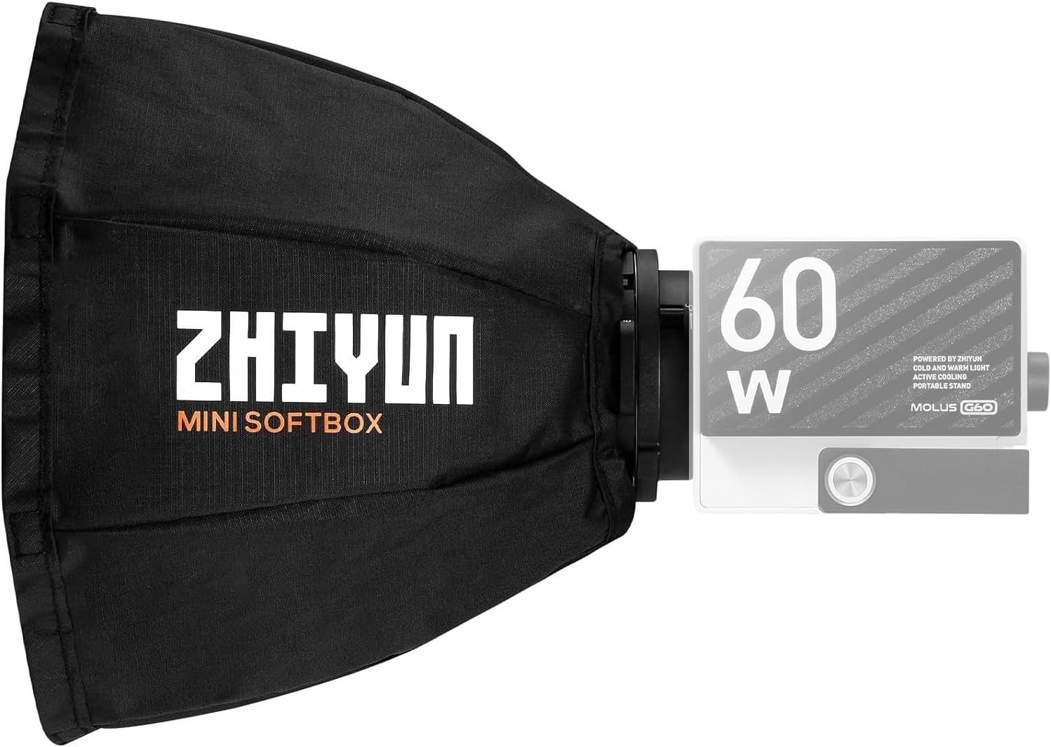 Zhiyun Mini Softbox, montaje ZY para Zhiyun Mouls G60 y X100 COB Video LED Luz