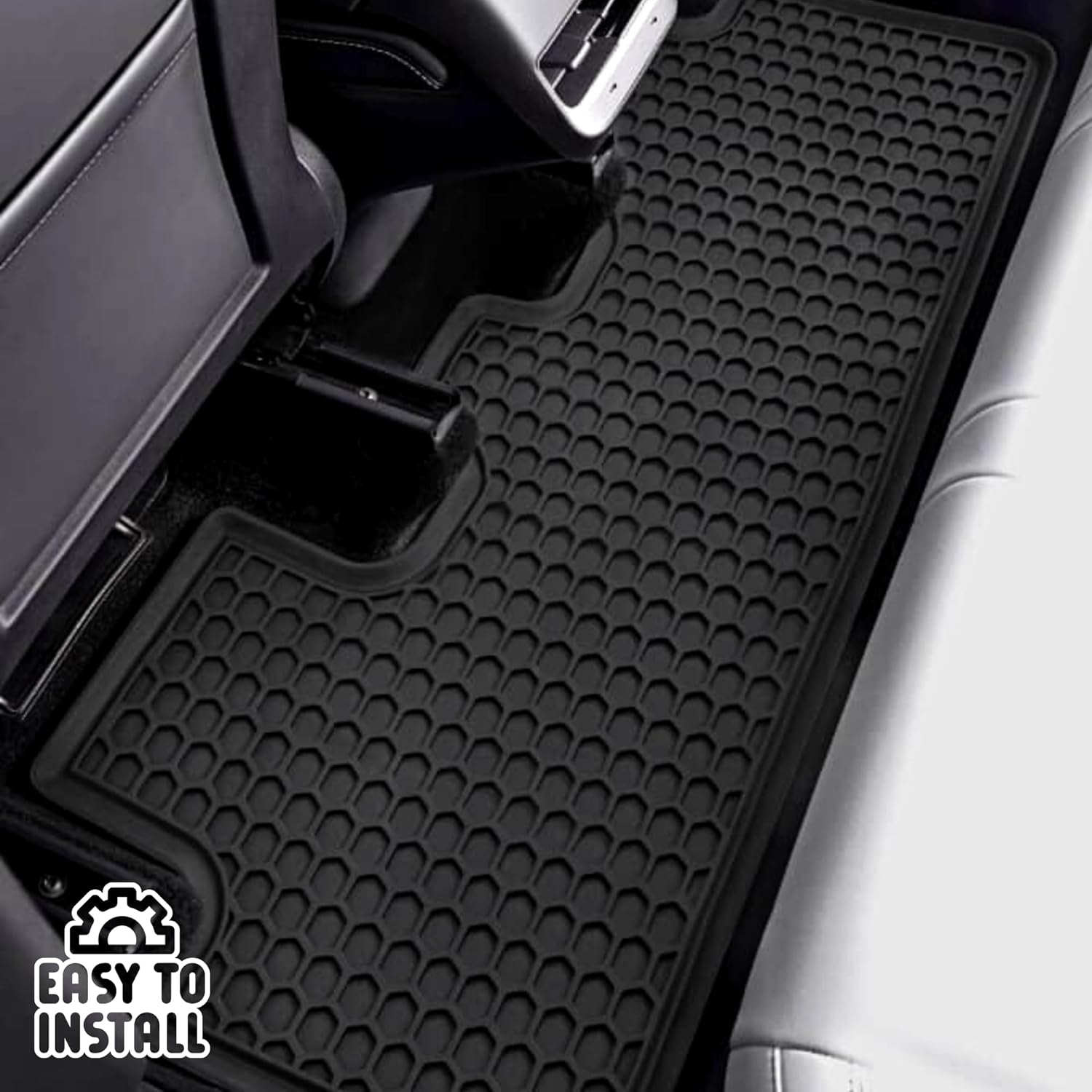 Alfombrillas para Volvo XC90 2016-2024 3Row All Weather 5items Rubber Set Negro Antideslizante