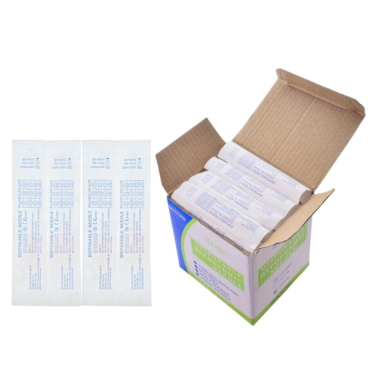 Agujas desechables, envueltas individualmente. (22G-25MM)