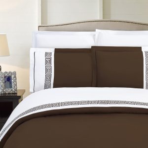 Elegant Comfort Luxurious Hotel Collection – Juego de funda de edredón súper suave de 1500 hilos, calidad egipcia, 3 piezas, patrón griego, tamaño Elegant Comfort Luxurious Hotel Collection – Juego de funda de edredón súper suave de 1500 hilos, calidad egipcia, 3 piezas, patrón griego, tamaño