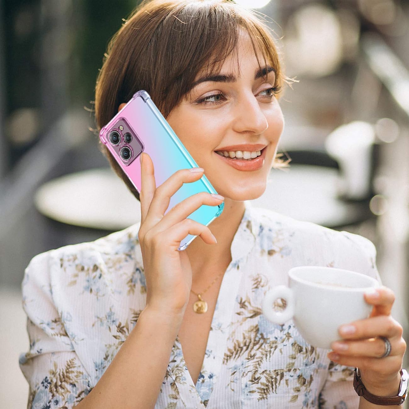 Ueokeird Para Redmi Note 12 Pro Speed CasePoco X5 Pro 22101320G Caso, transparente lindo gradiente teléfono caso delgado anti arañazos flexible TPU