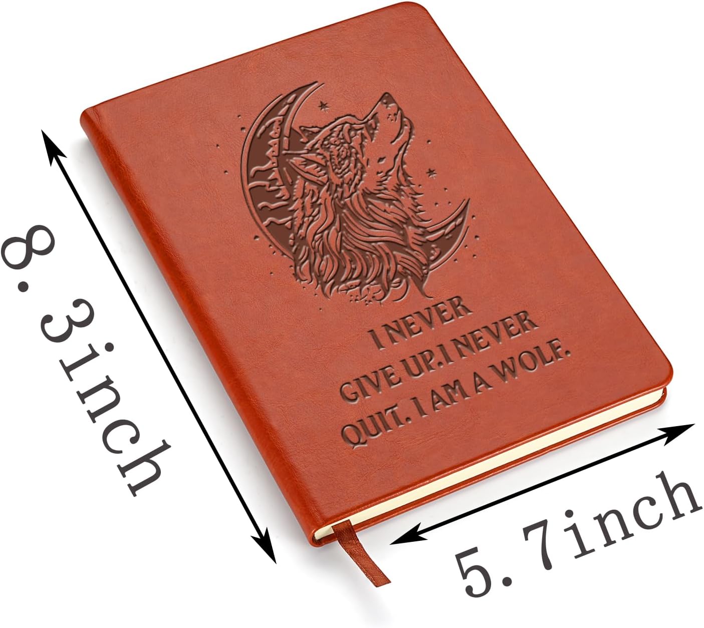 RSRXEDL Cuaderno de escritura con diseño de lobo hecho a mano, encuadernado en cuero, regalo de lobo para mujeres, hombres, amantes del lobo (lobo)