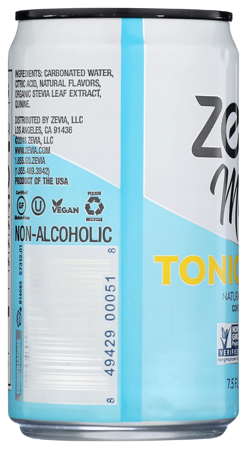 ZEVIA, SODA, TONIC WATER, ZERO CAL – 7.5 onzas líquidas (paquete de 24)