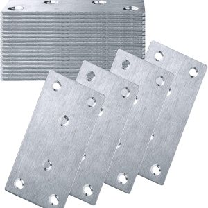 22 placas de reparación para madera de acero inoxidable, placa plana de reparación de 2 x 4 pulgadas, soportes de metal para placa de metal de 22 placas de reparación para madera de acero inoxidable, placa plana de reparación de 2 x 4 pulgadas, soportes de metal para placa de metal de