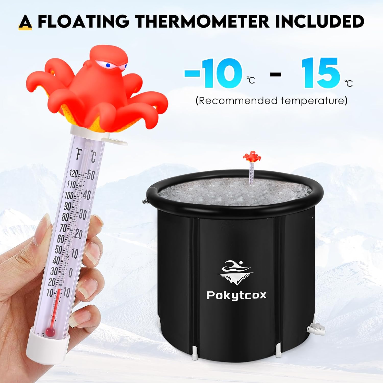 Bañera de hielo Cold Plunge Icepod portátil para bañera con tapa, cubo de recuperación plegable grande, barril de hielo Arctic Pod – Bañeras de