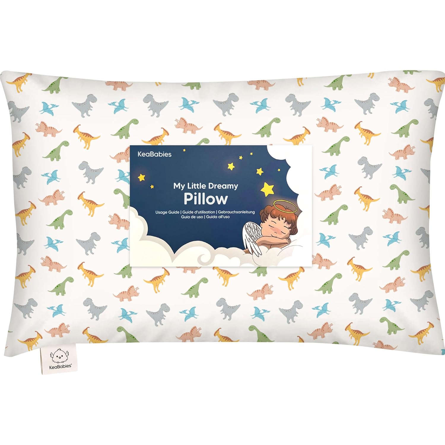KeaBabies – Almohada con funda para niños pequeños, almohada My Little Dreamy de 13 x 18 pulgadas (Roarsome)