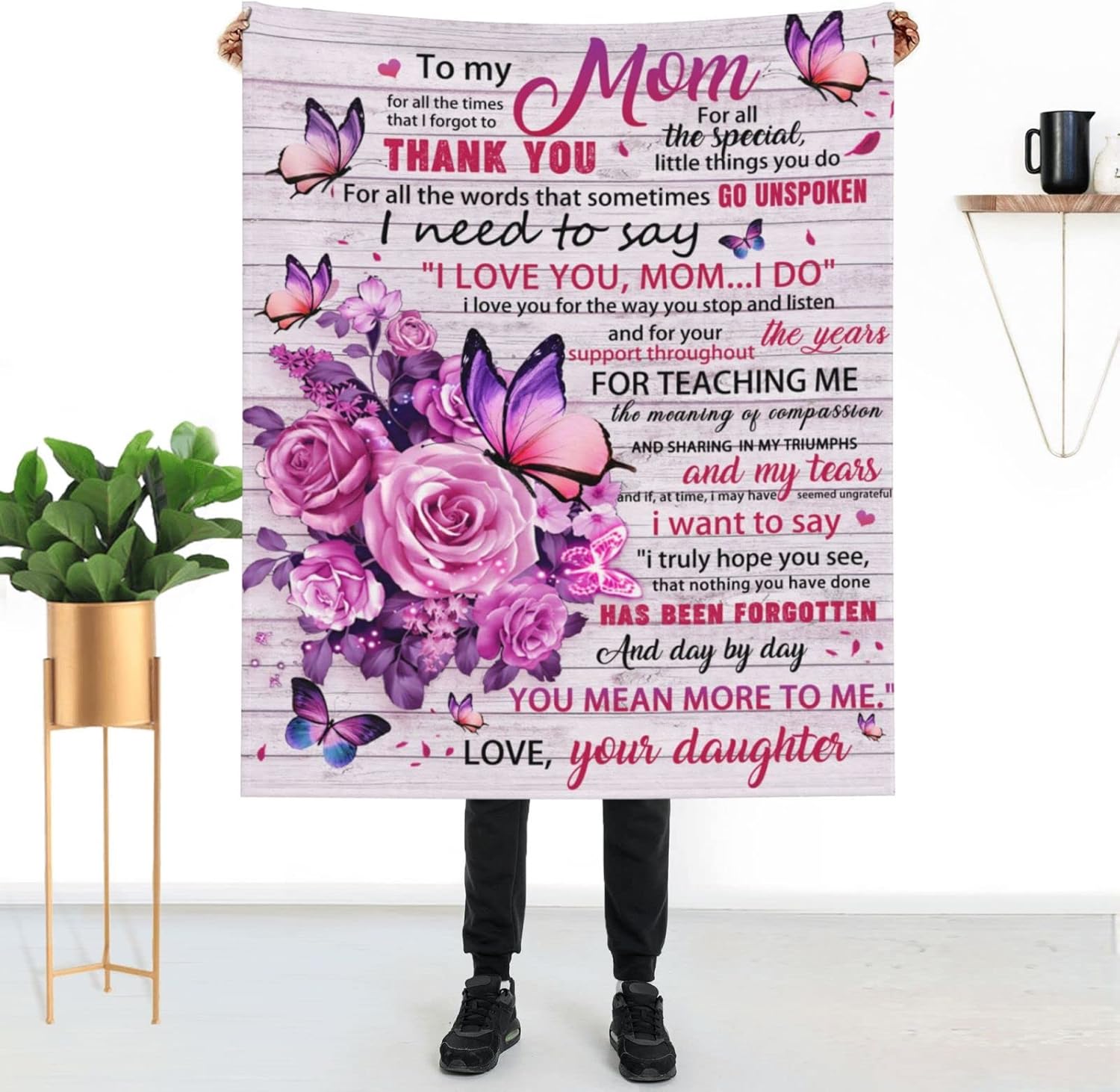 Manta de franela para todas las estaciones, para el día de la madre, regalo de cumpleaños para mamá, súper suave y acogedora, para todas las