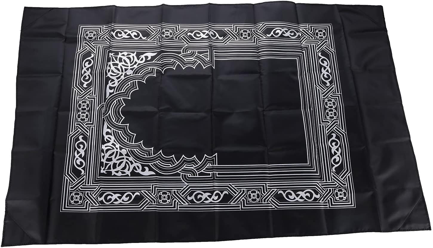1 tapete portátil de oración de viaje con brújula, alfombra de oración de poliéster impermeable, tapete de oración de viaje musulmán, para regalos
