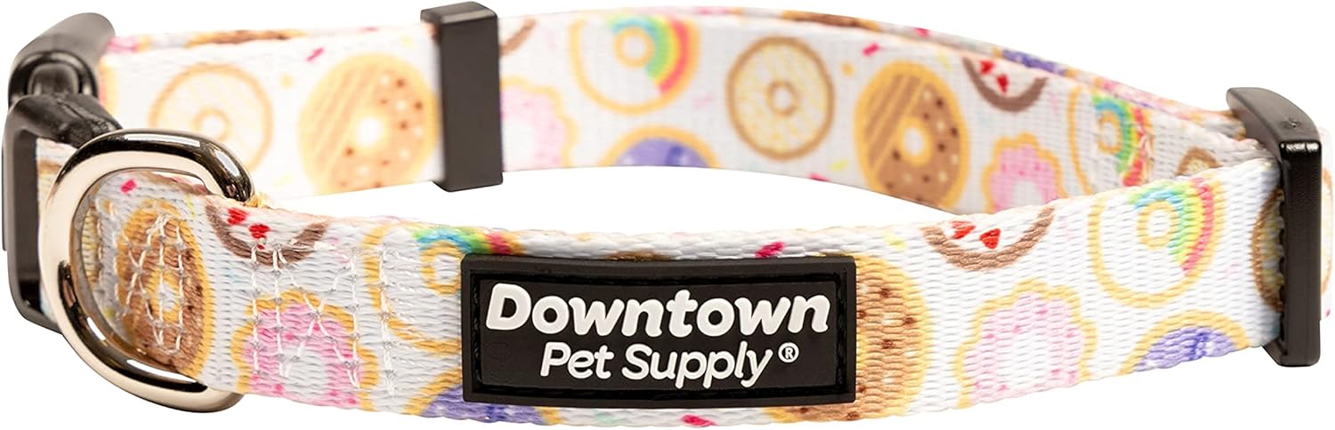 Downtown Pet Supply – Collar de perro mejor, lindo y elegante – Collar de perro ligero ajustable con hebilla rápida y anillo en D – Seguro para