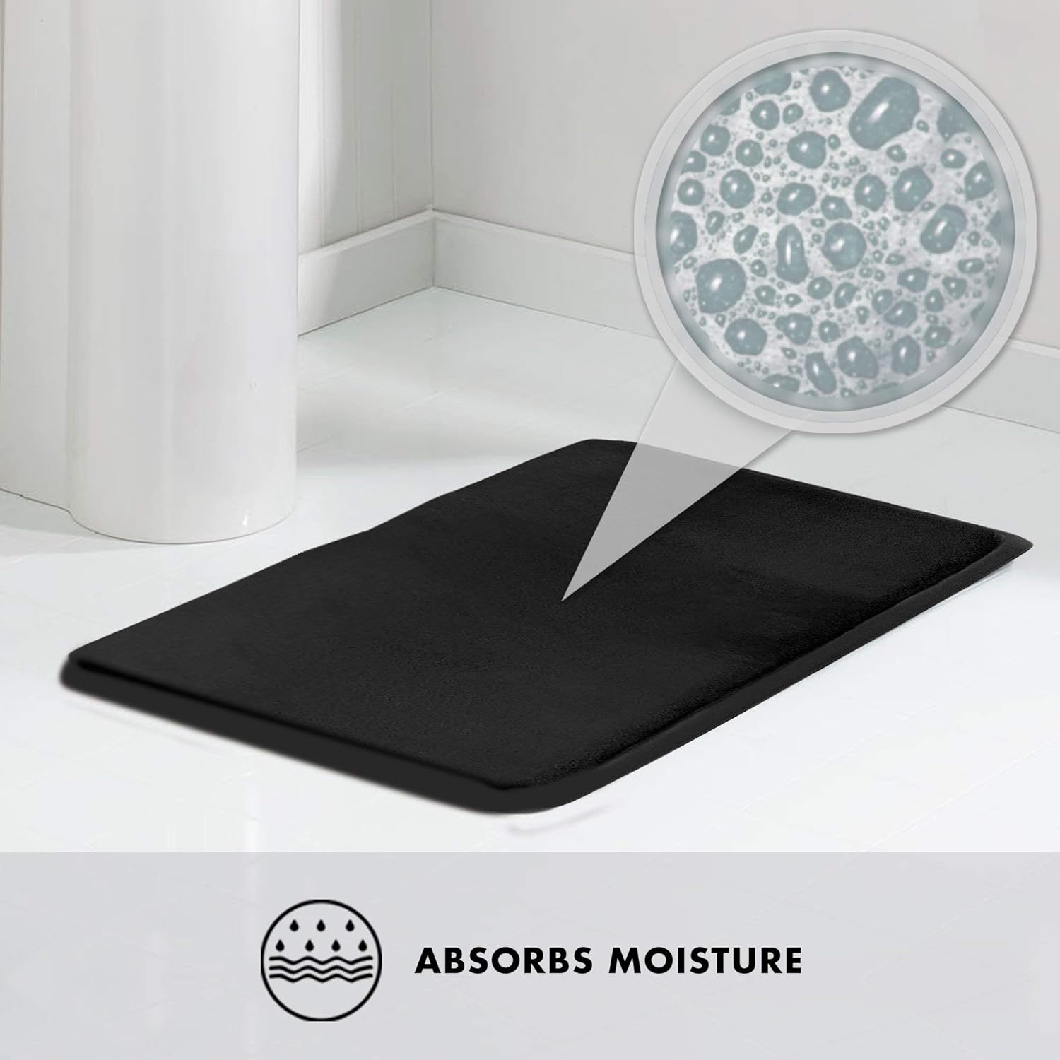 NiYoung Juego de alfombras de baño de espuma viscoelástica, paquete de 3 alfombras para inodoro, incluye alfombrillas de baño en forma de U,