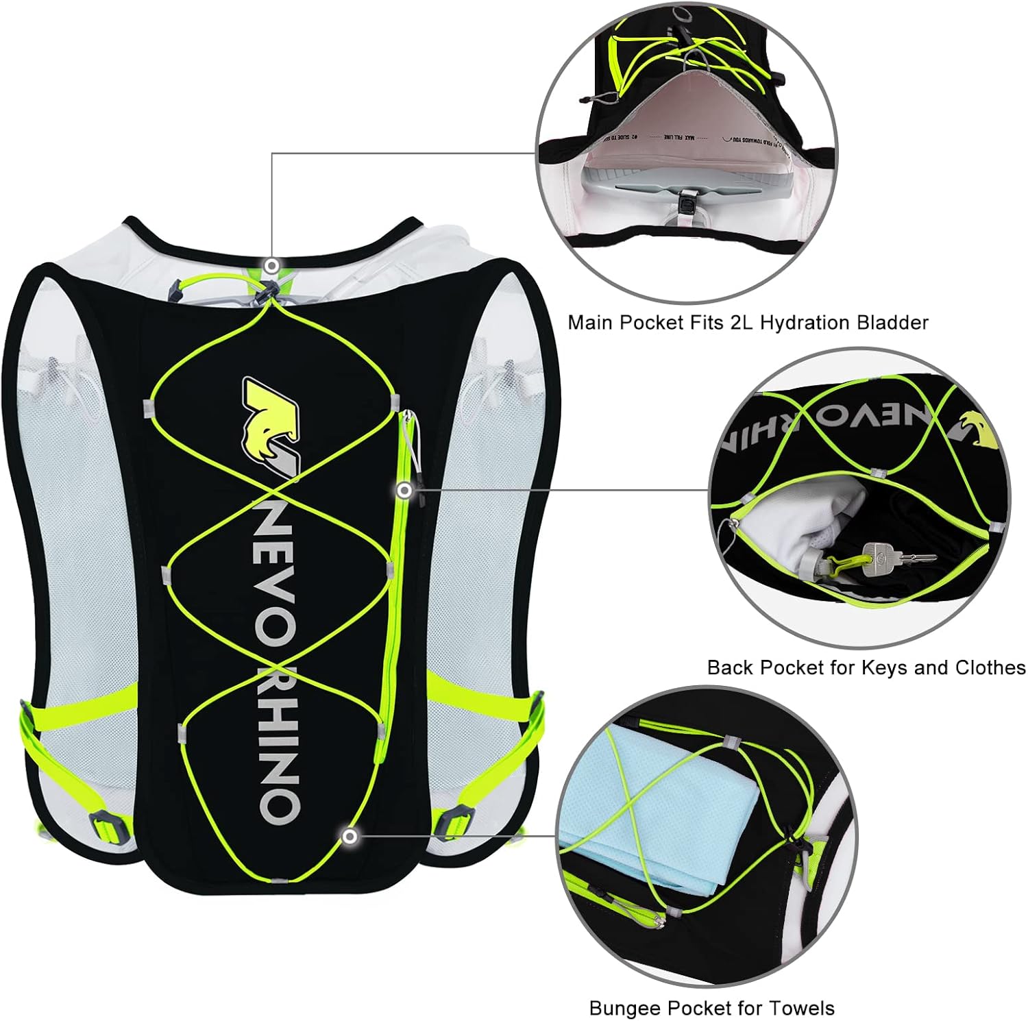 Chaleco de hidratación para correr, chaleco para correr de 5.5 litros para mujeres y hombres con vejiga de agua de TPU de 2 L, mochila de