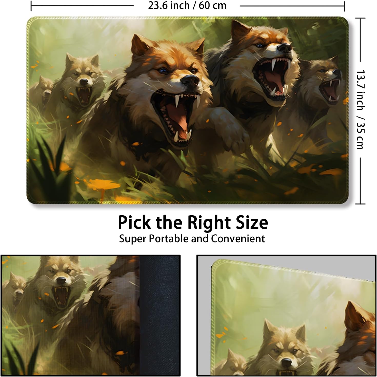 Tapete de juego para MTG, con bolsas de almacenamiento gratis, tapete de juego de 24 x 14 pulgadas, TCG y tapete de juego de mesa para tarjetas,