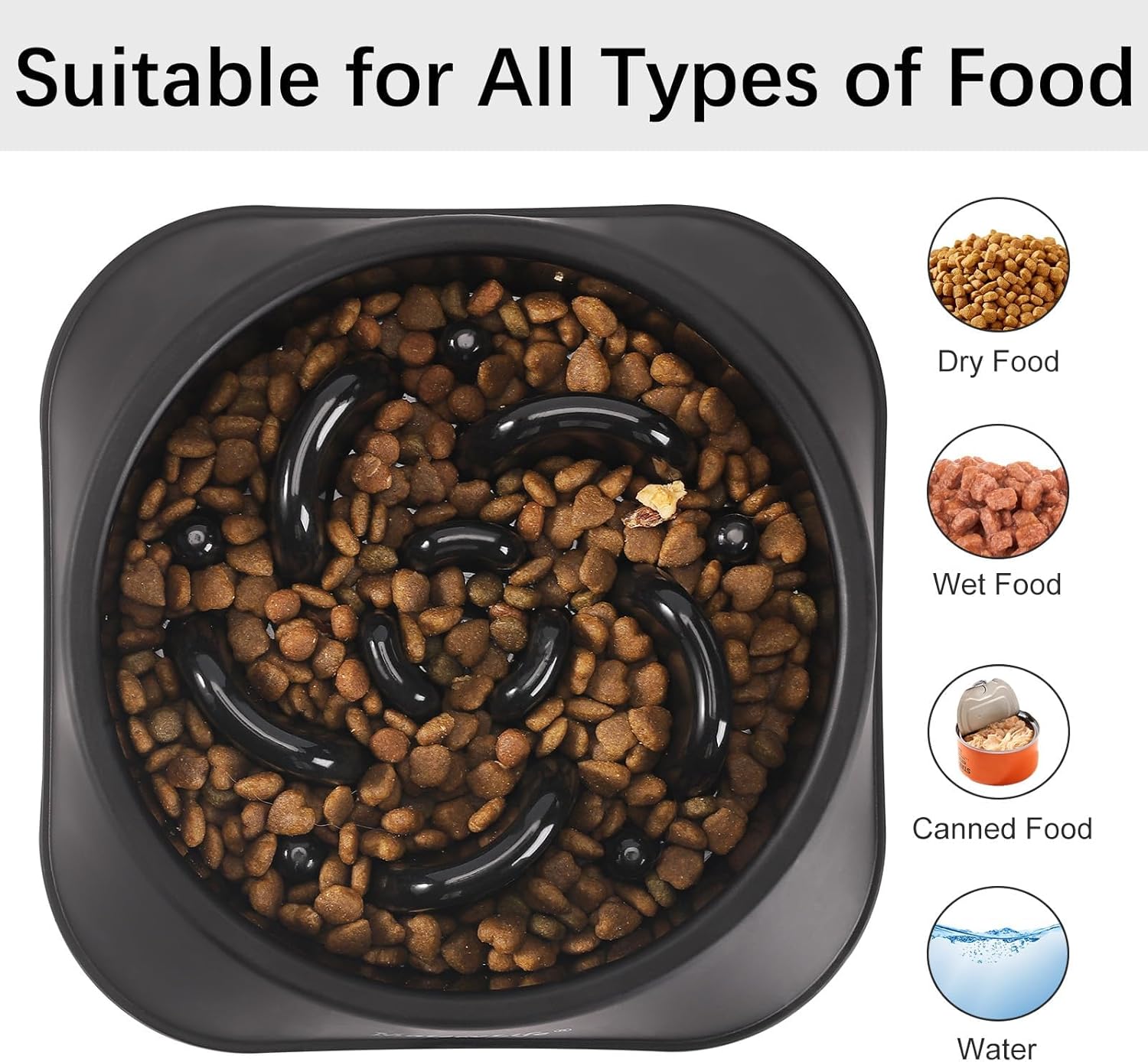 MateeyLife Cuencos de alimentación lenta para perros, rompecabezas antiasfixia, cuencos de comida para perros, cuencos interactivos antideslizantes