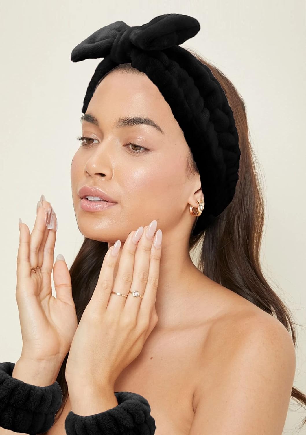 6 diademas de spa, muñequeras para lavar la cara, muñequeras para lavar la cara, muñequeras para el cabello, para mujeres y niñas, maquillaje para