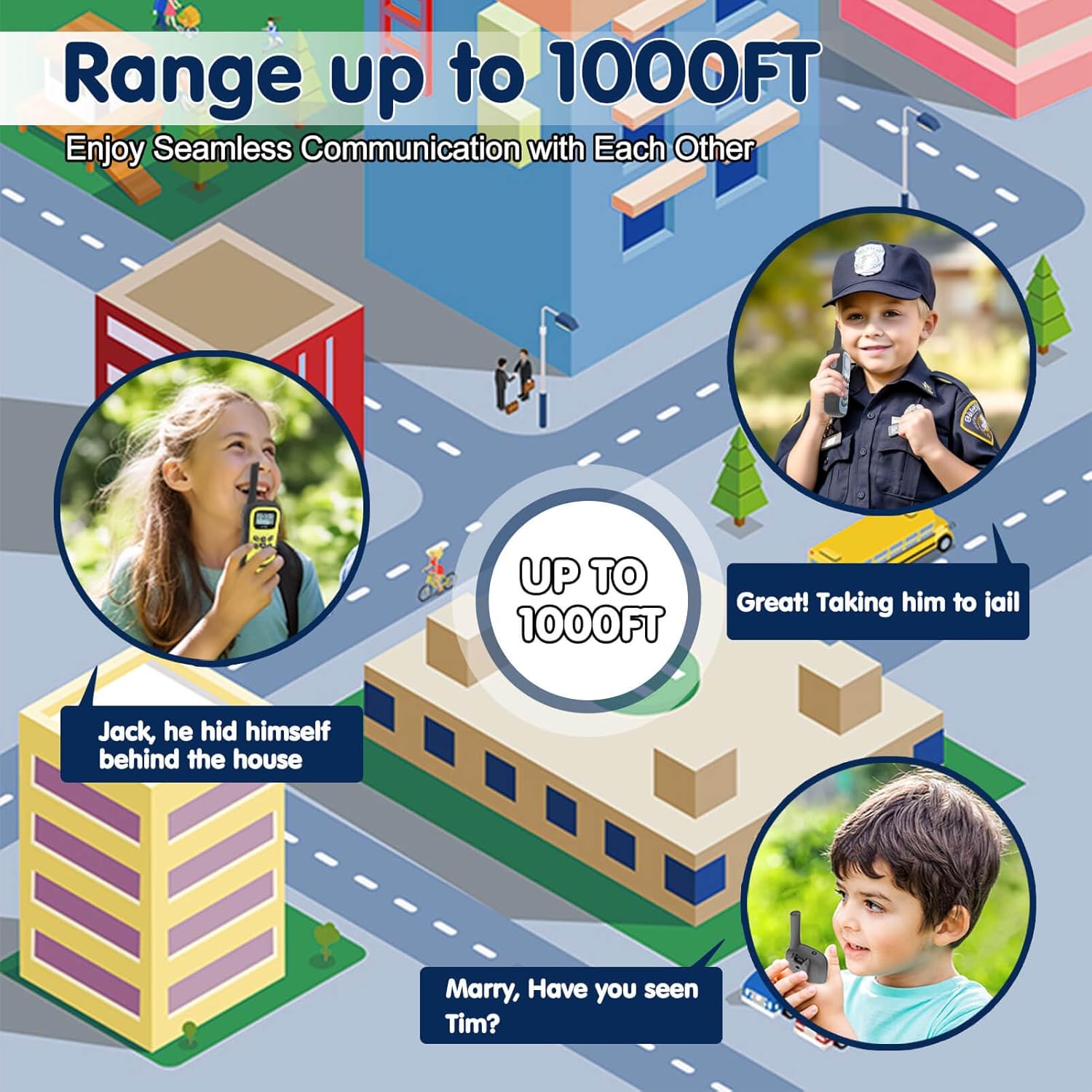 Walkie Talkies para niños, paquete de 2 unidades, juguete recargable para niños de 3 a 12 años, walkie talkie de largo alcance con 22 canales y